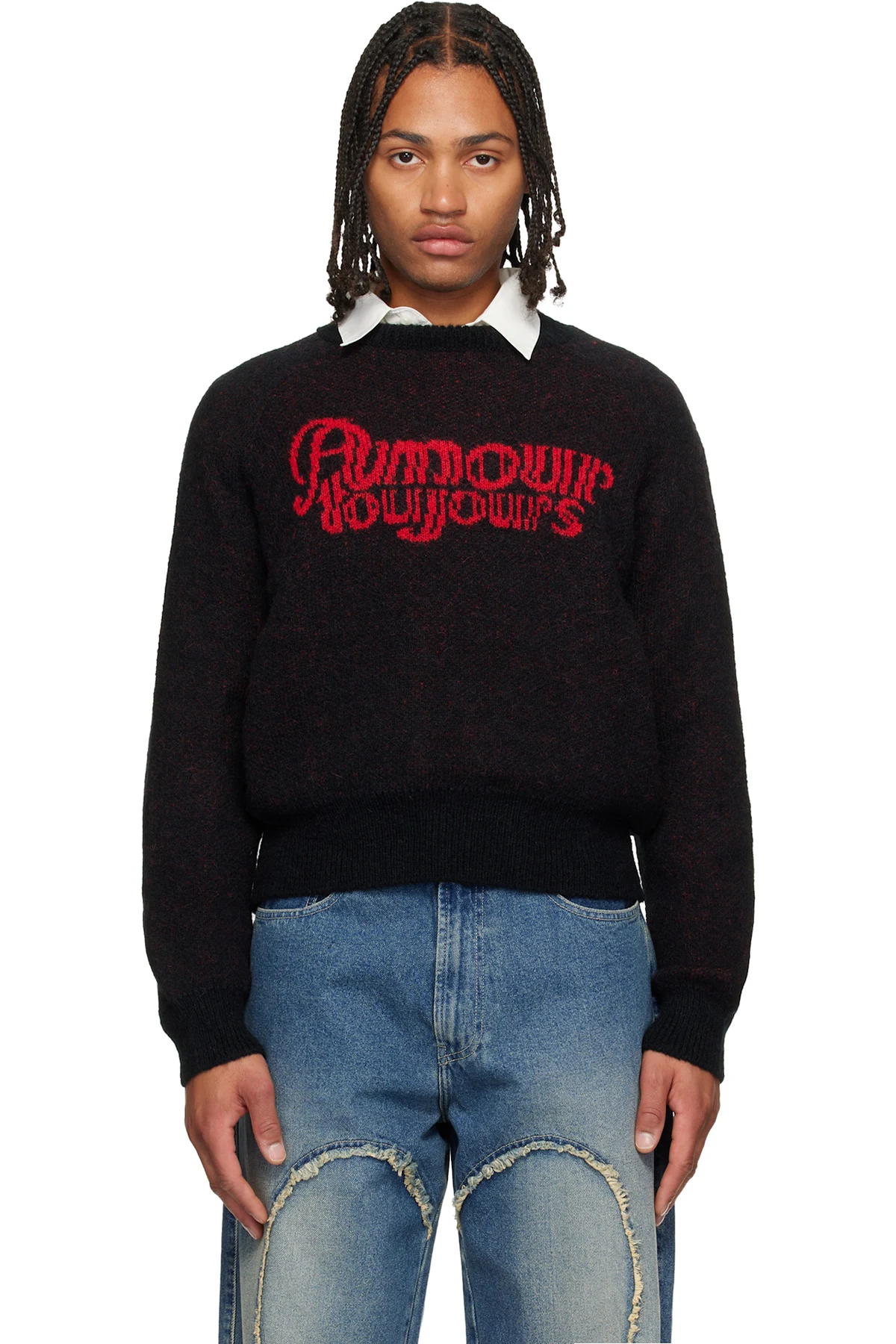 Black & Red Fuzzy Love Sweater