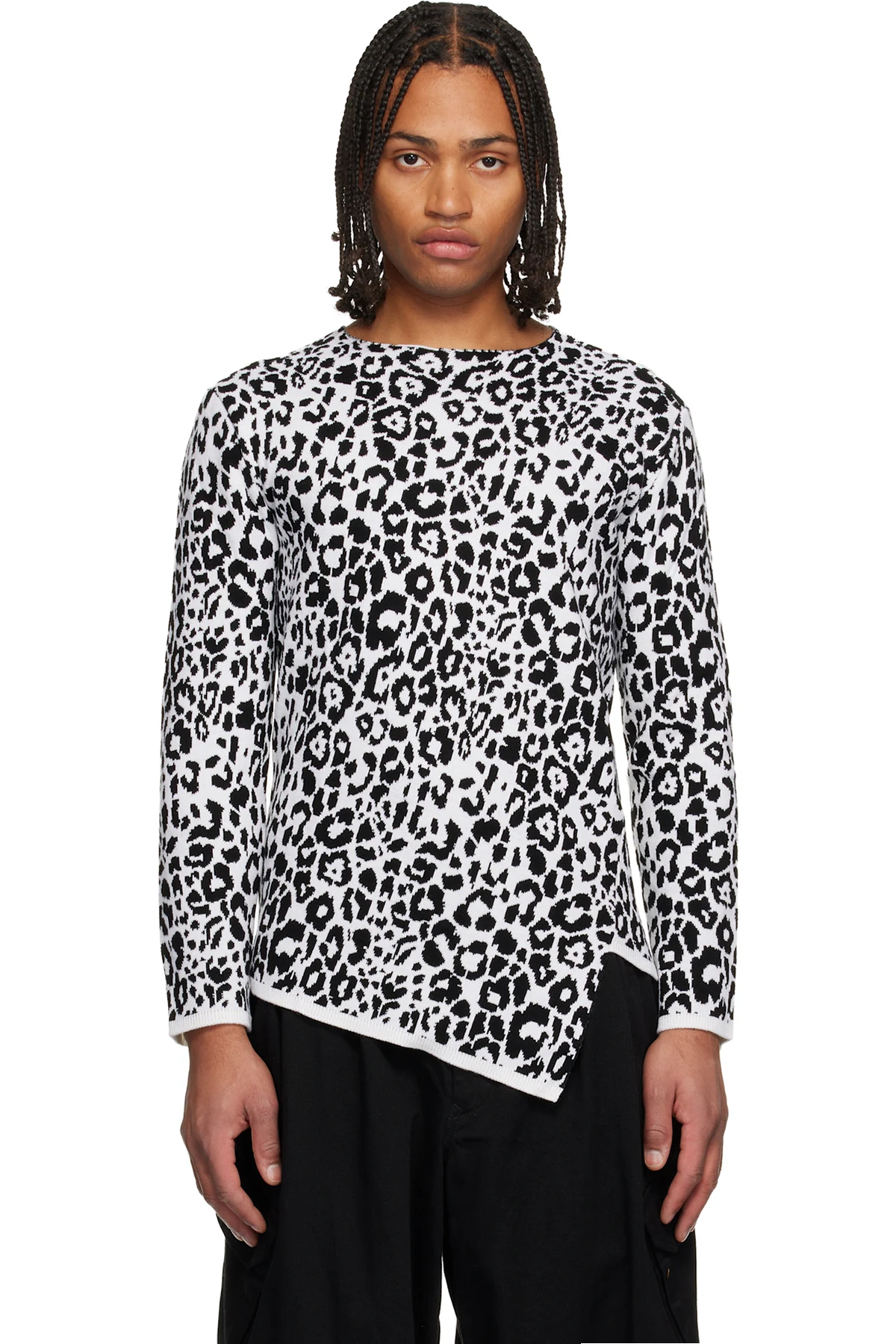 White & Black Leopard Sweater