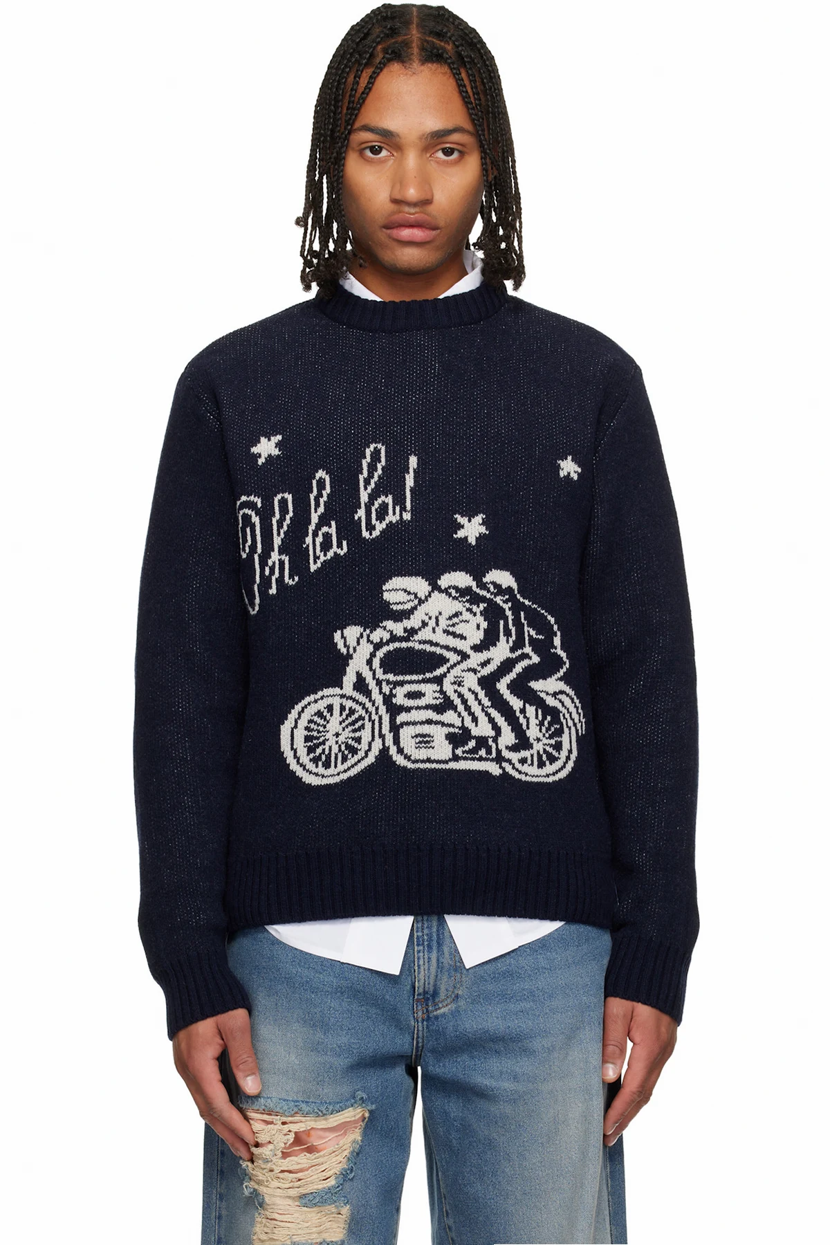 Navy 'Ménage à Trois Oh La La' Sweater