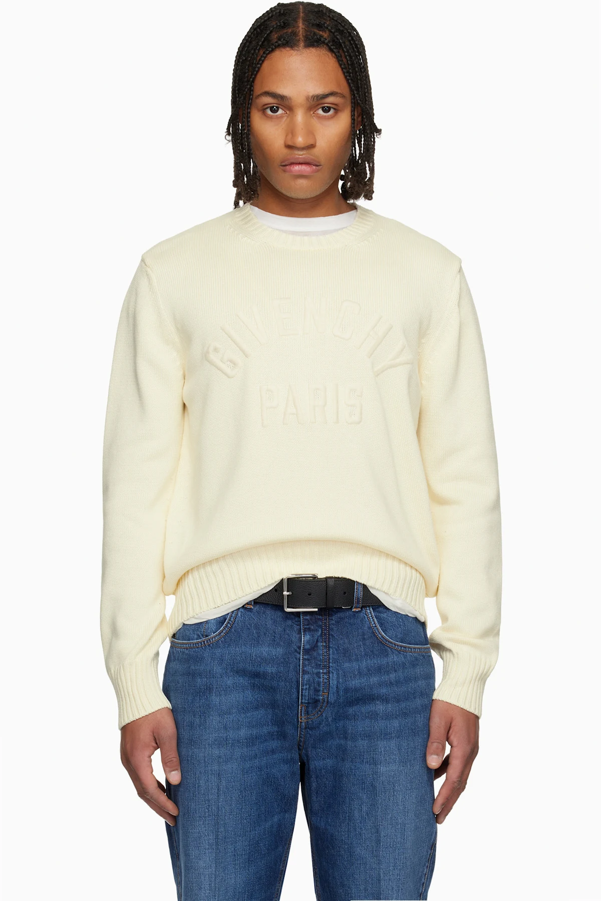 Off-White Cotton Knit Sweater