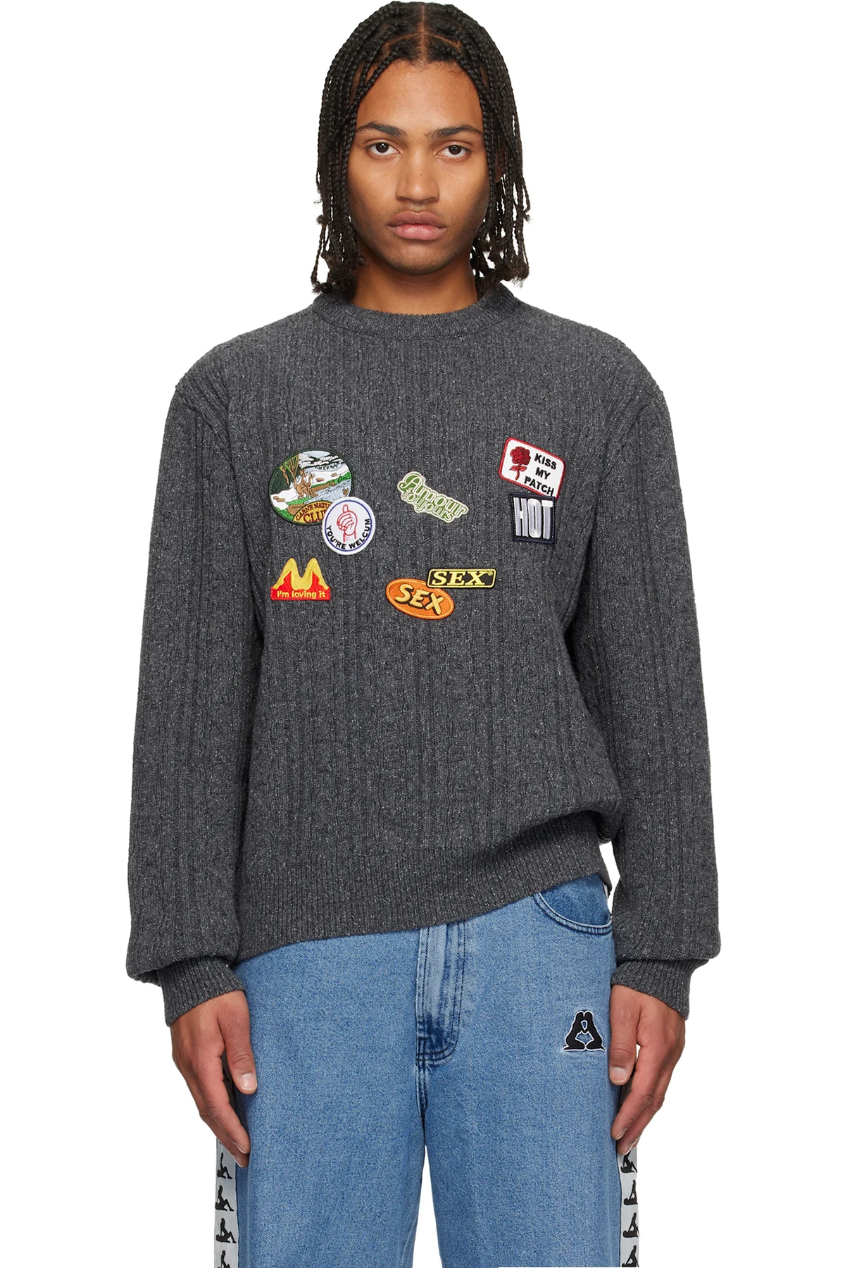 Gray Patchwork Love Affair Sweater