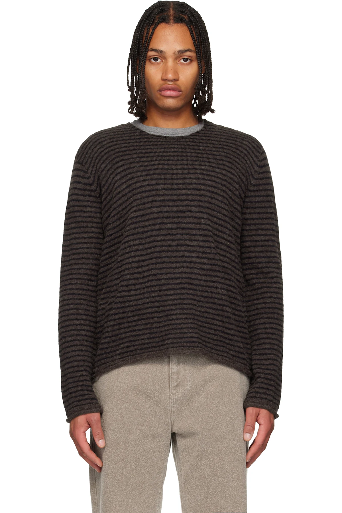 Brown Rigid Popover Sweater