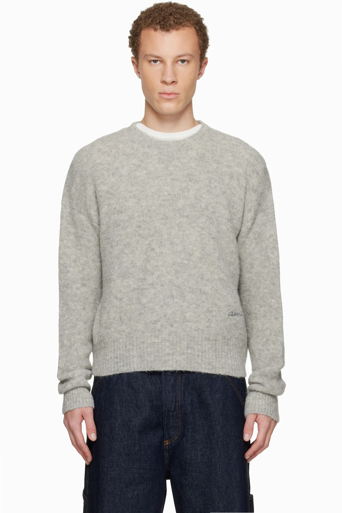 Gray Alpaca Ami Crewneck Sweater