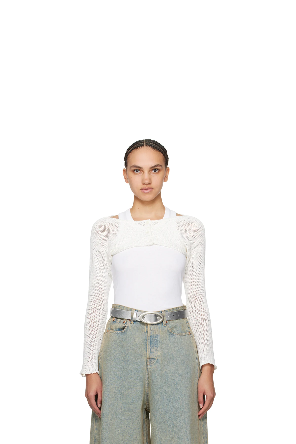 SSENSE Exclusive White Bolero Cardigan