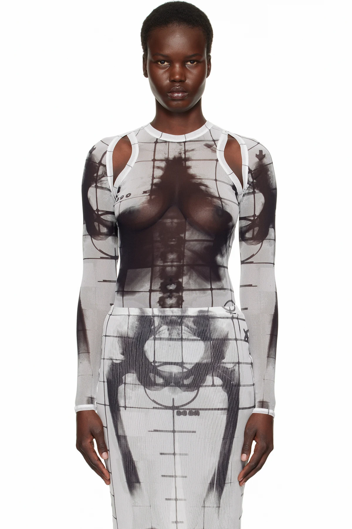 White & Black 'The Squeletor' Cardigan