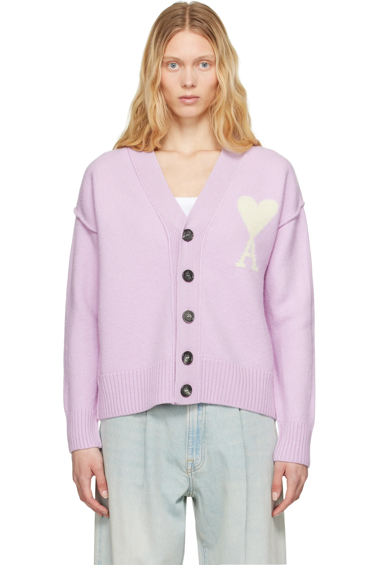 Purple Wool Ami de Coeur Cardigan