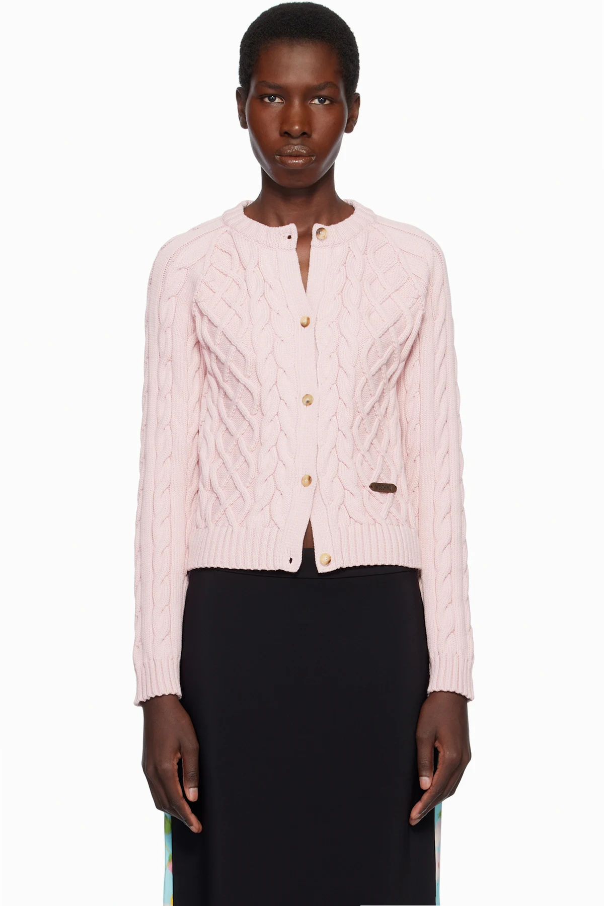 Pink Organic Cotton Blend Cardigan