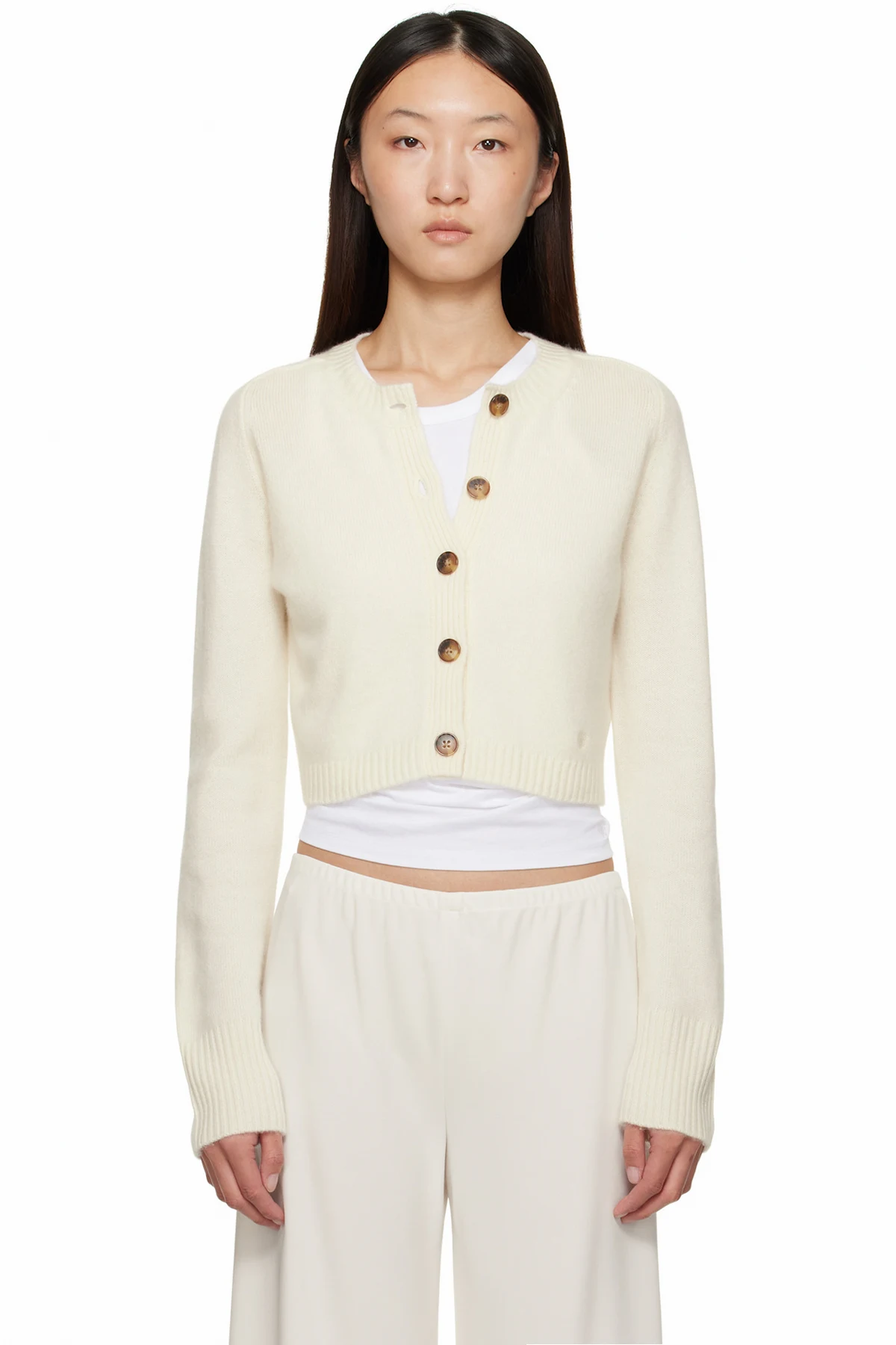 Off-White Zephir Cashmere Cropped Cardigan