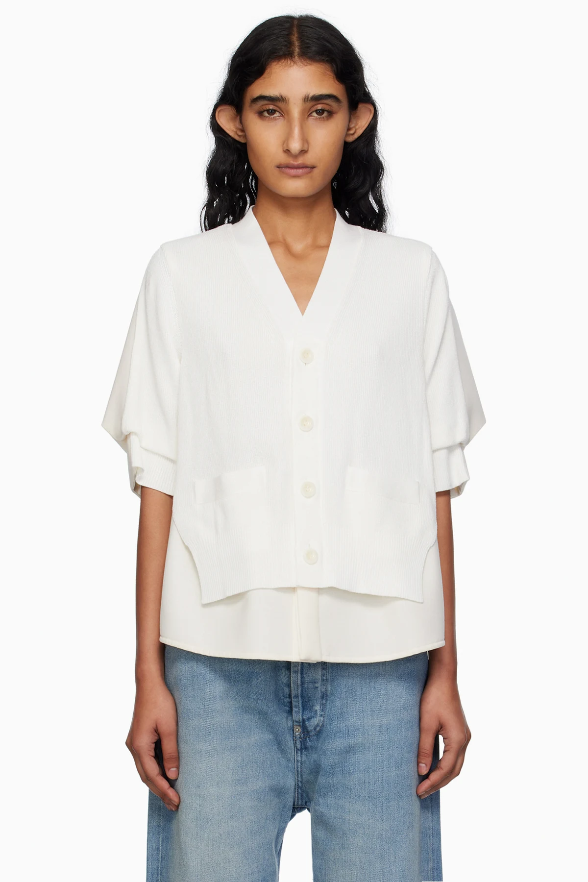 Off-White Suiting Mix Knit Cardigan