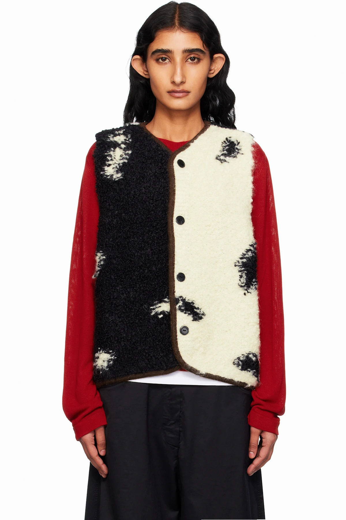 Black & White Blotch Waistcoat Cardigan