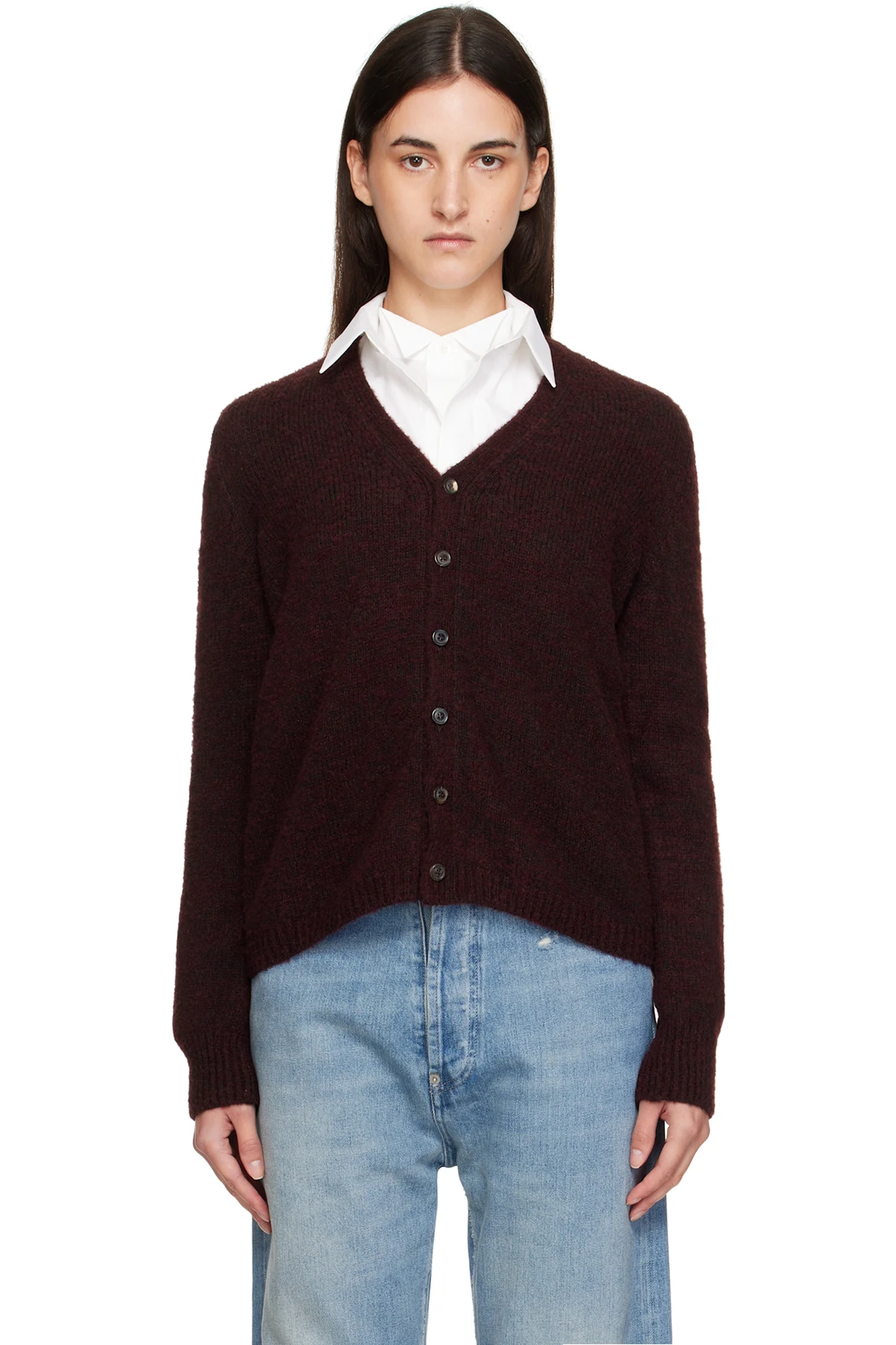Burgundy Wool Cardigan