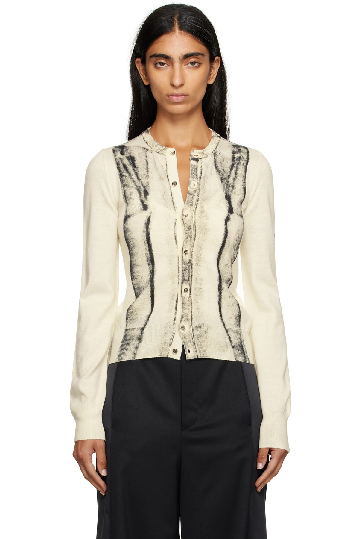 Off-White Folded Printed Gauge 14 Cardigan