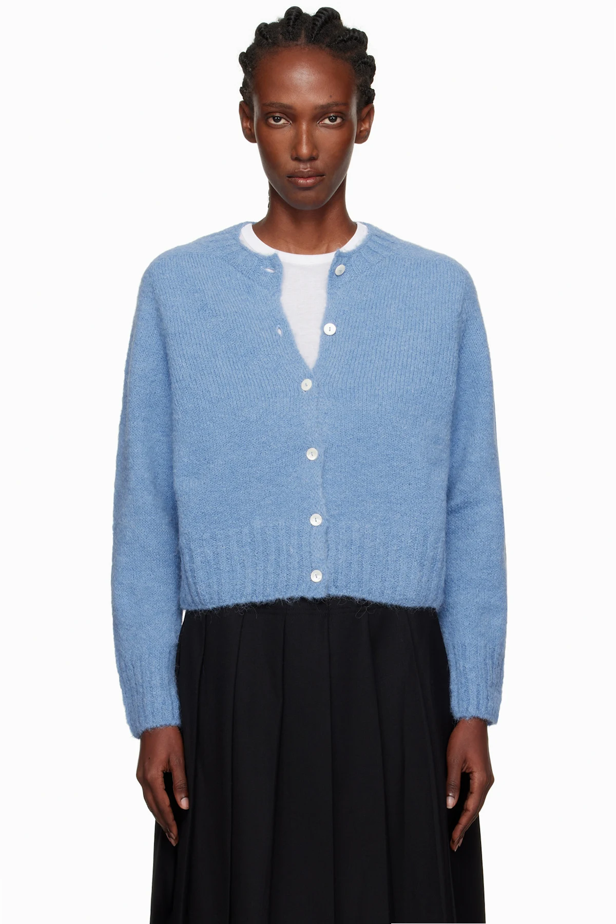 Blue Alpaca Knit Cardigan