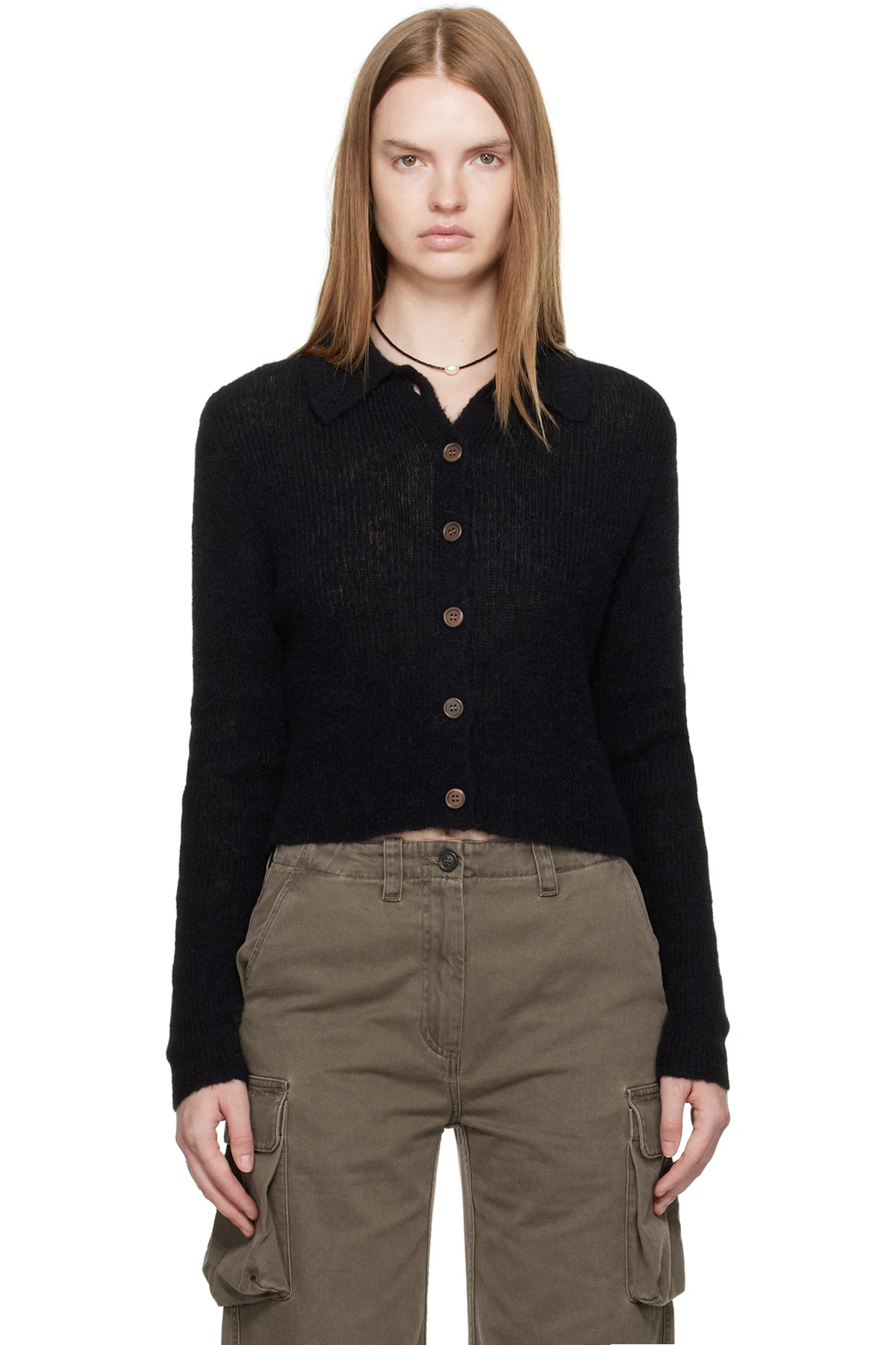 Black Mazzy Polo Cardigan