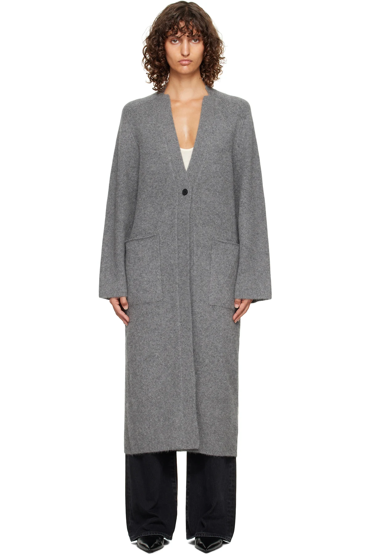 Gray Smet Yak Blend Maxi Cardigan