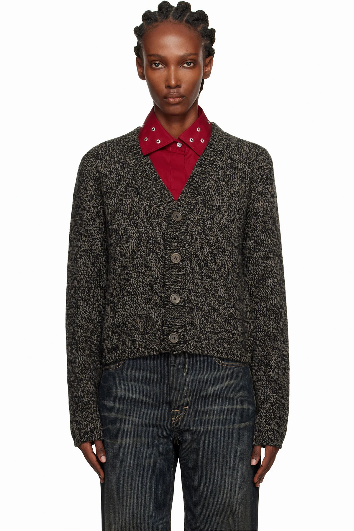 Black & Beige Academy Cardigan