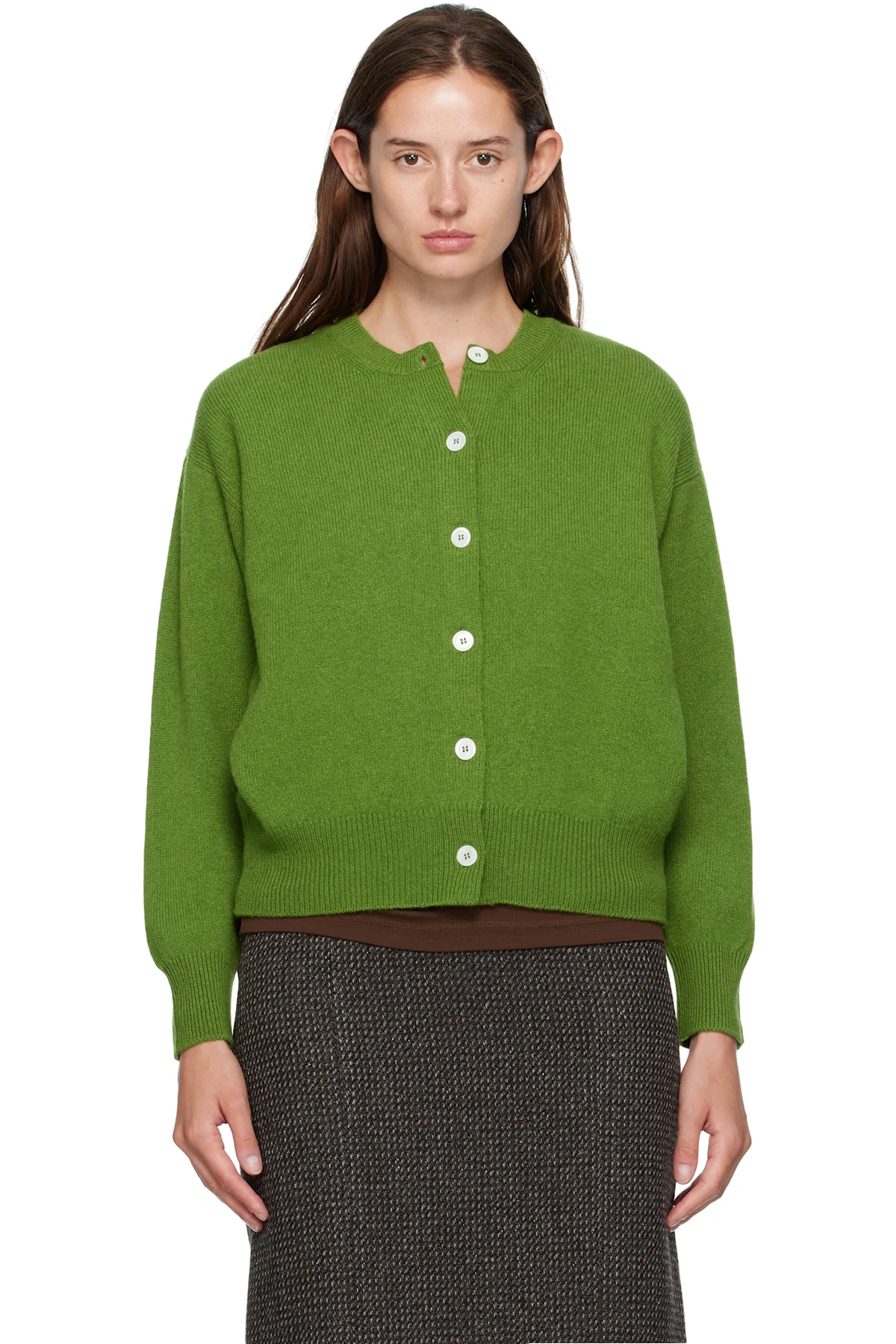 Green Ada Crewneck Cardigan