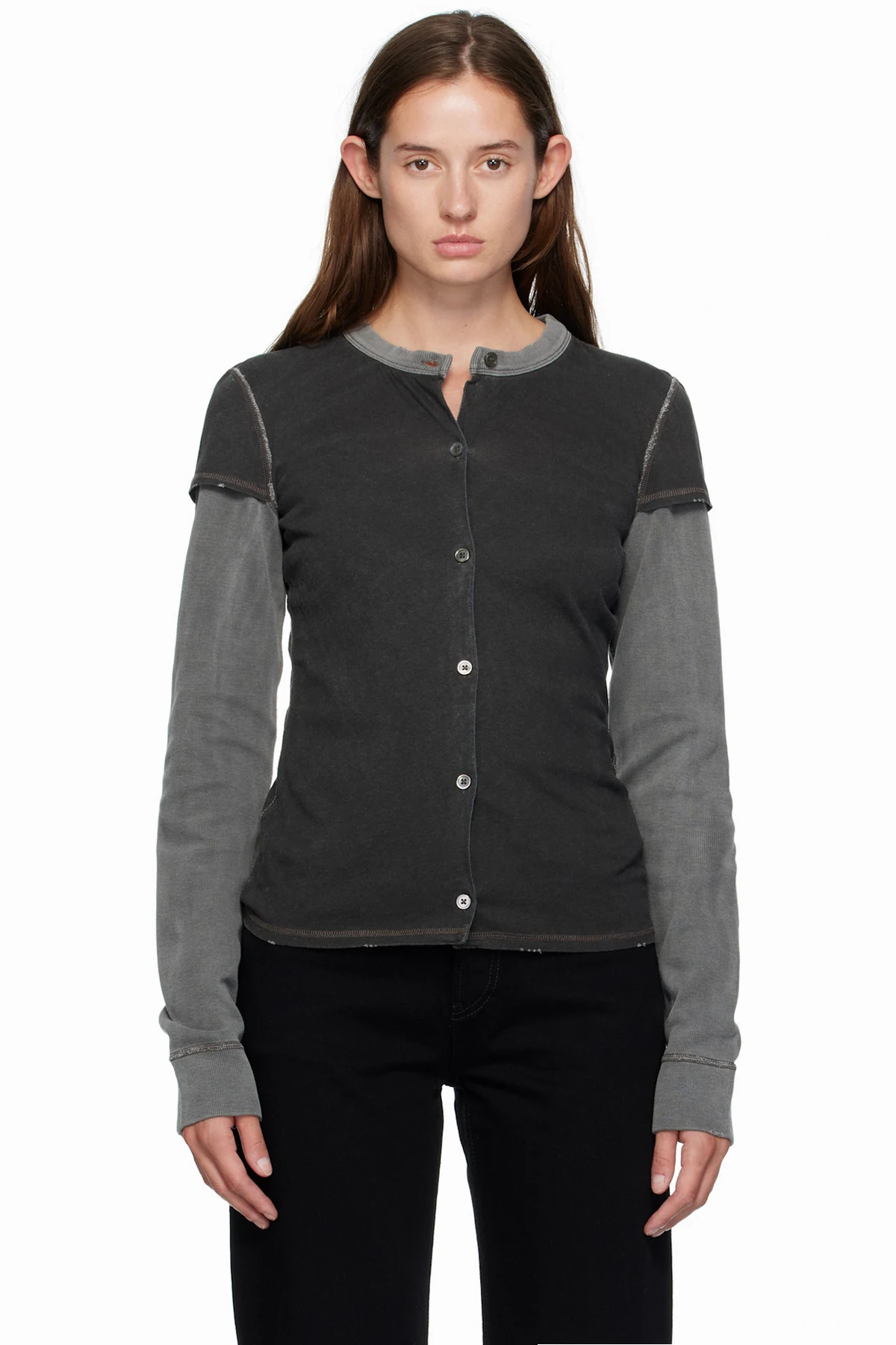 Gray Heat Long  Sleeve Cardigan