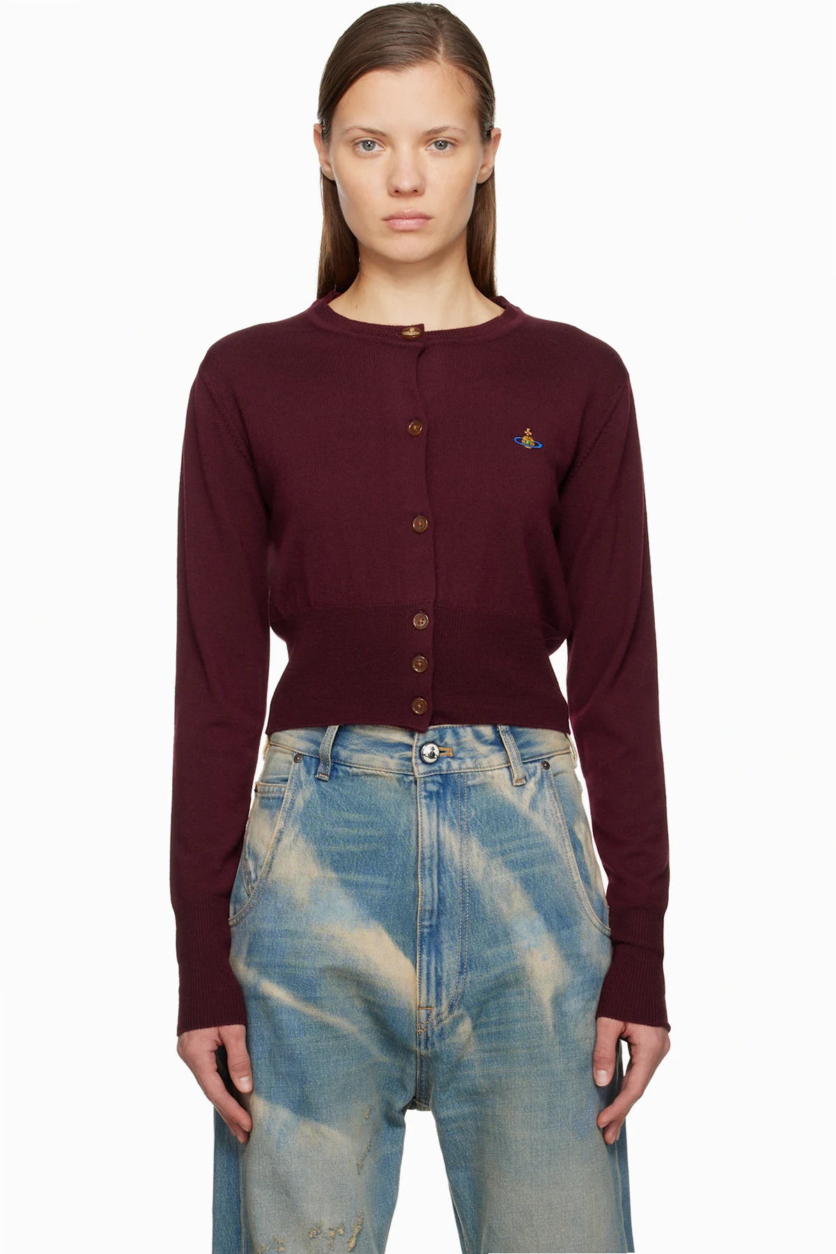 Burgundy Bea Cropped Cardigan