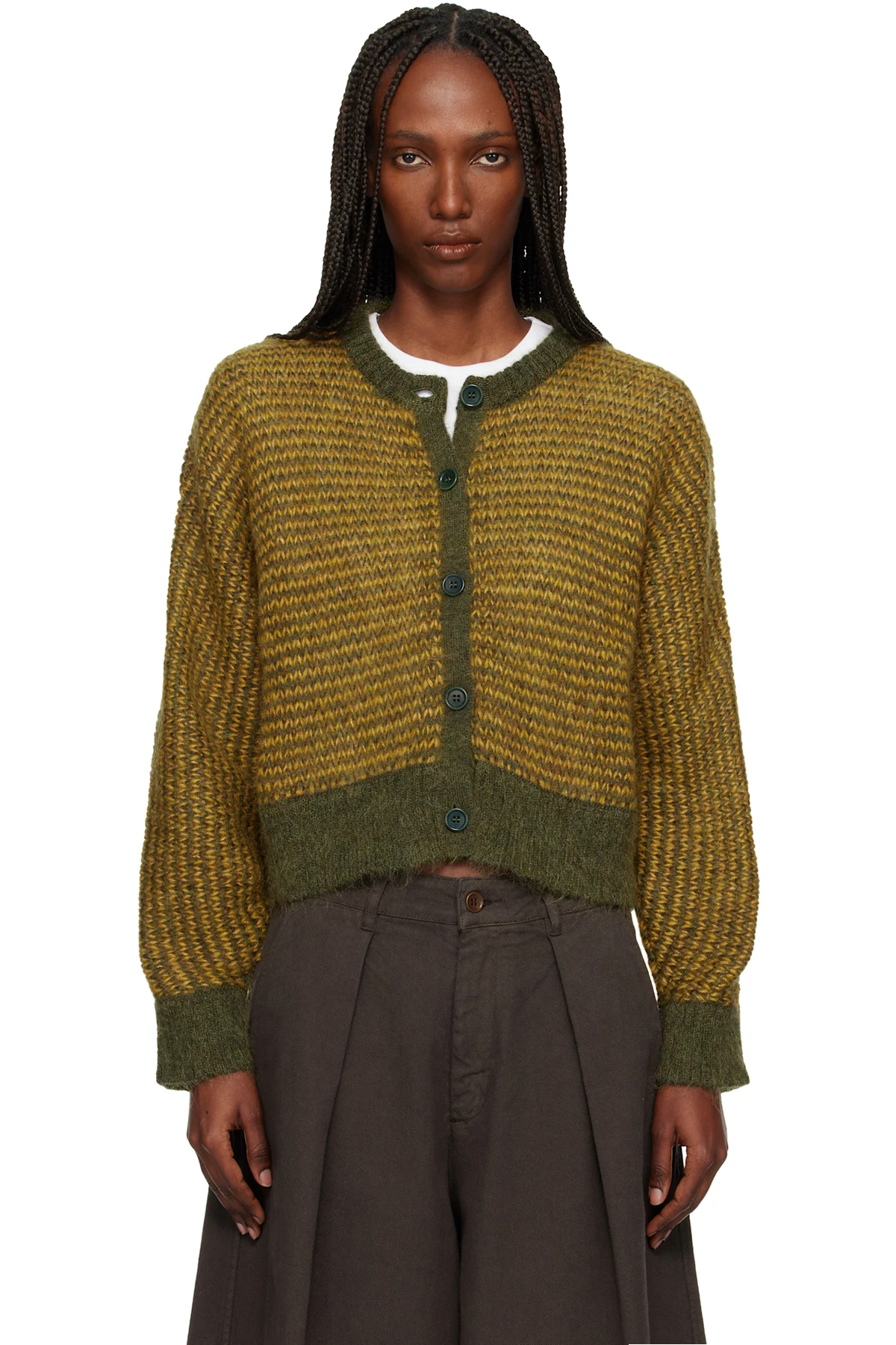 Yellow & Khaki Disorder Cardigan