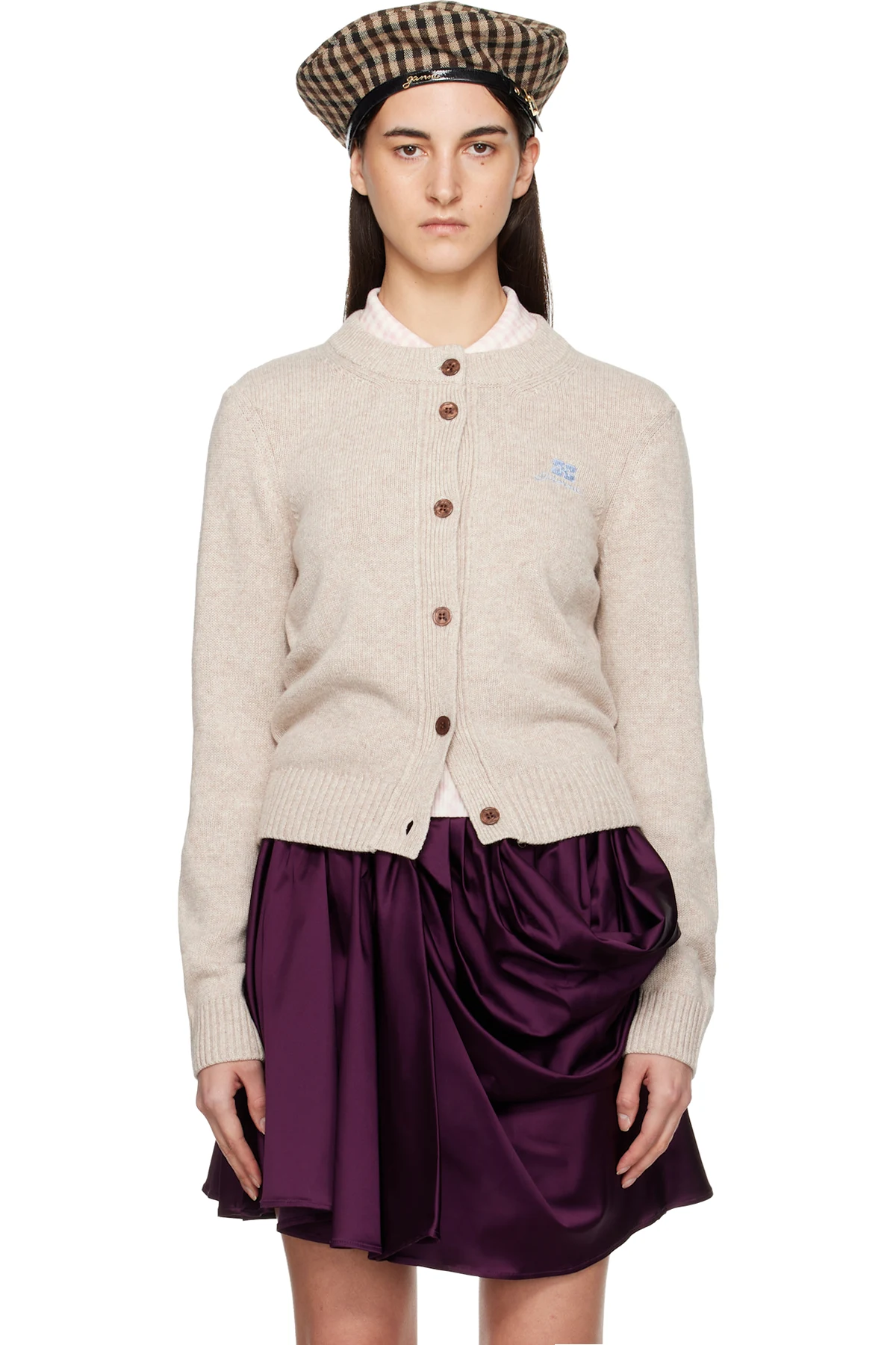 Beige Wool Mix Cardigan