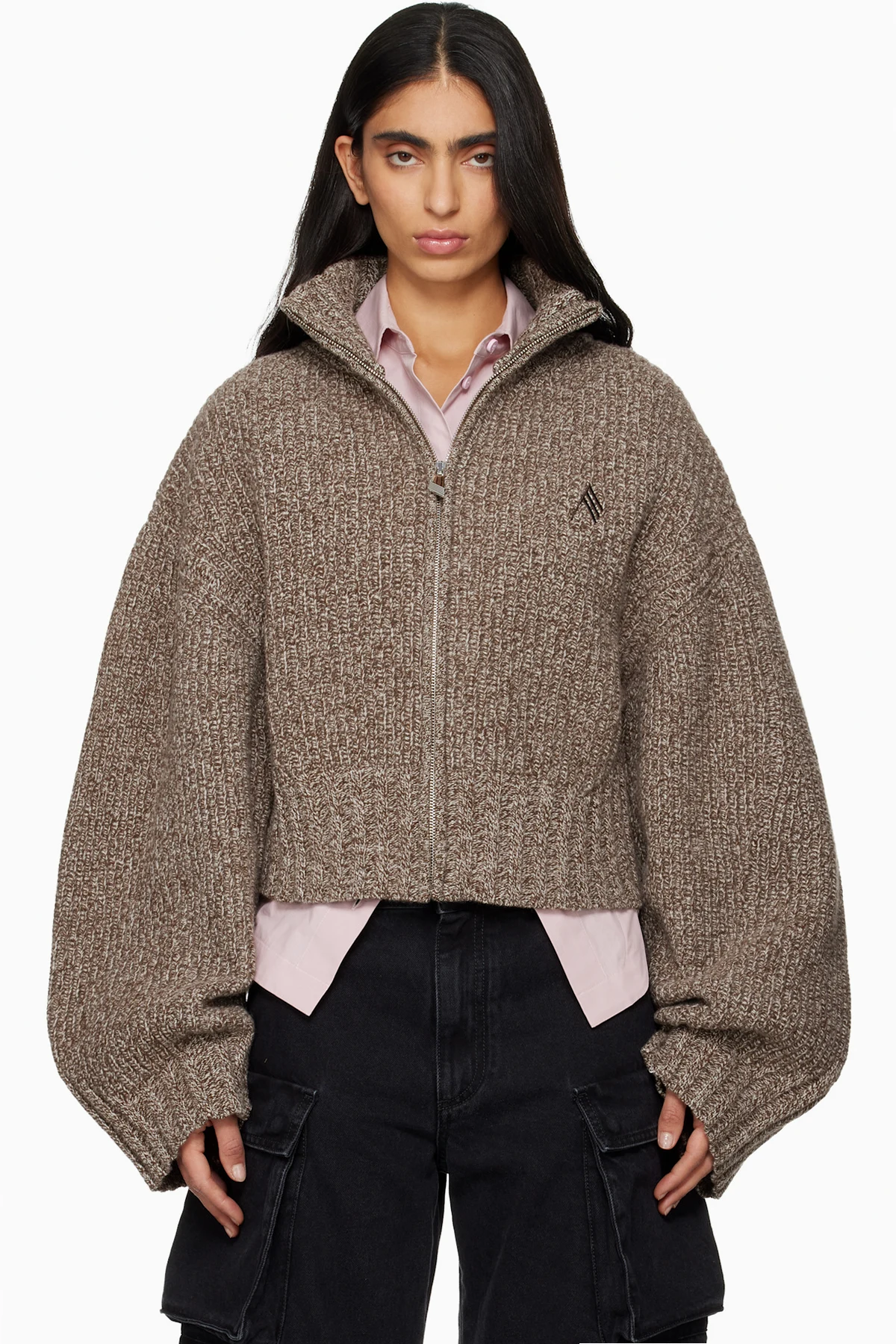 Brown Wool Cashmere Cardigan