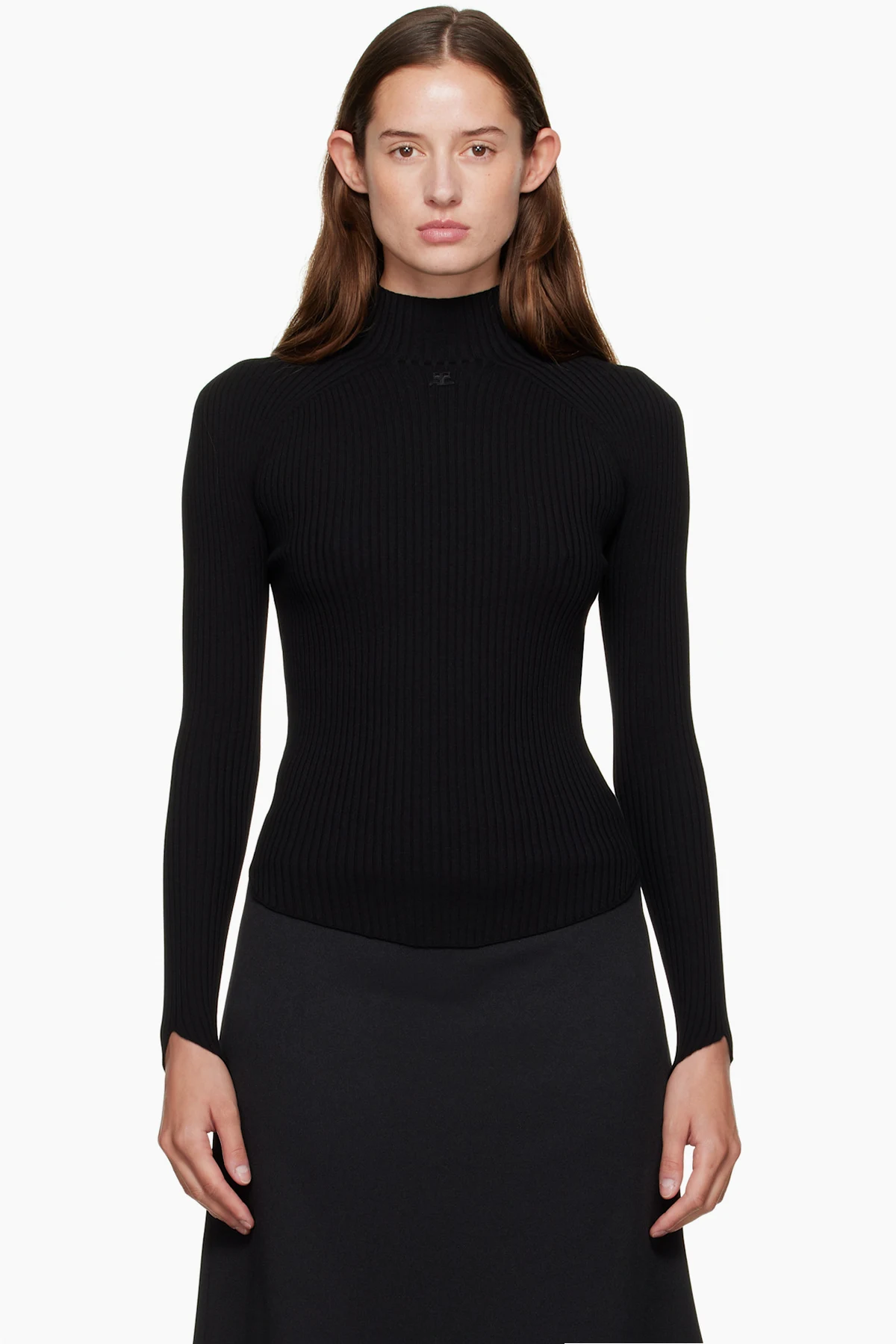 Black Circle Mockneck Sweater