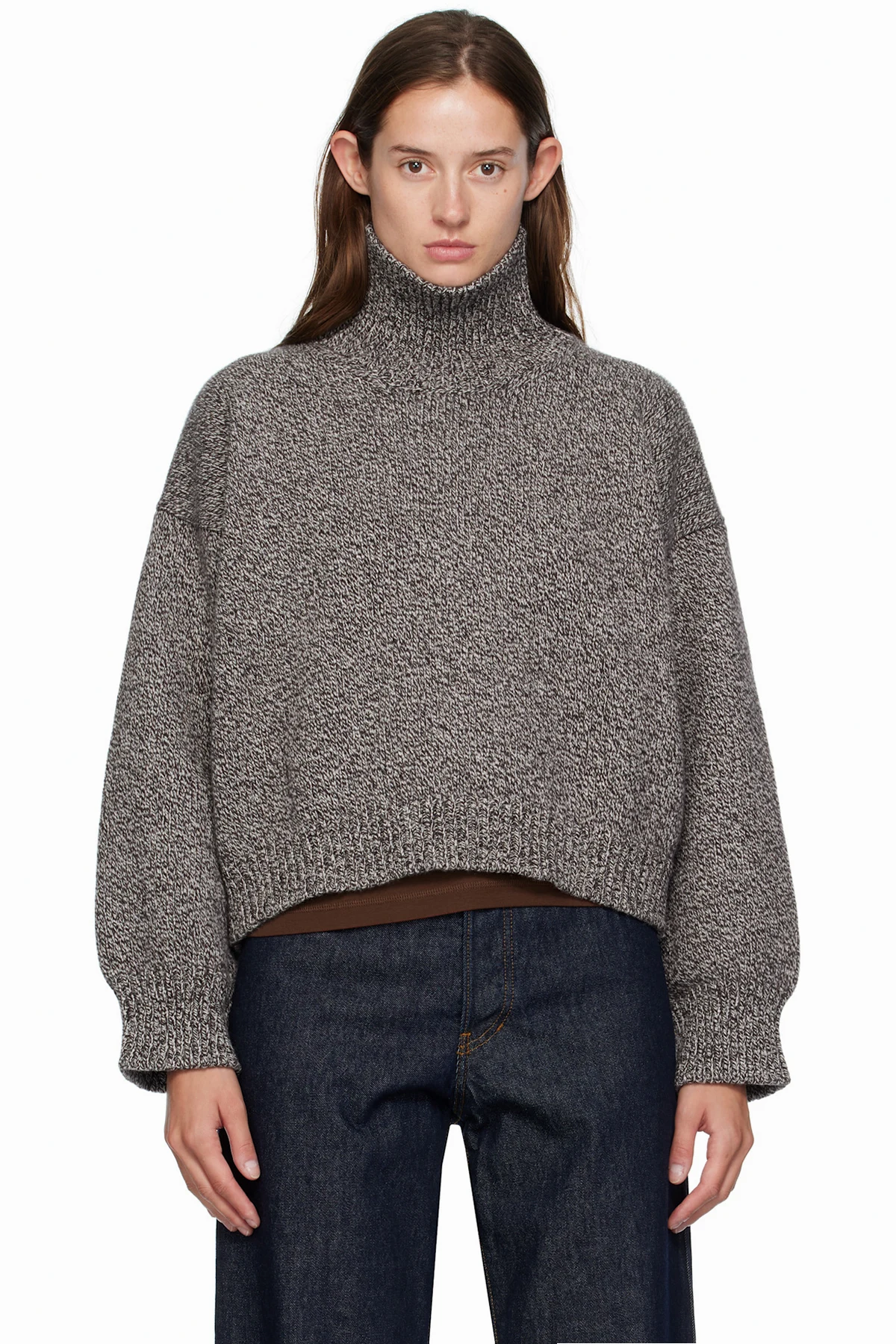 Brown Caragh Chunky Crop Turtleneck