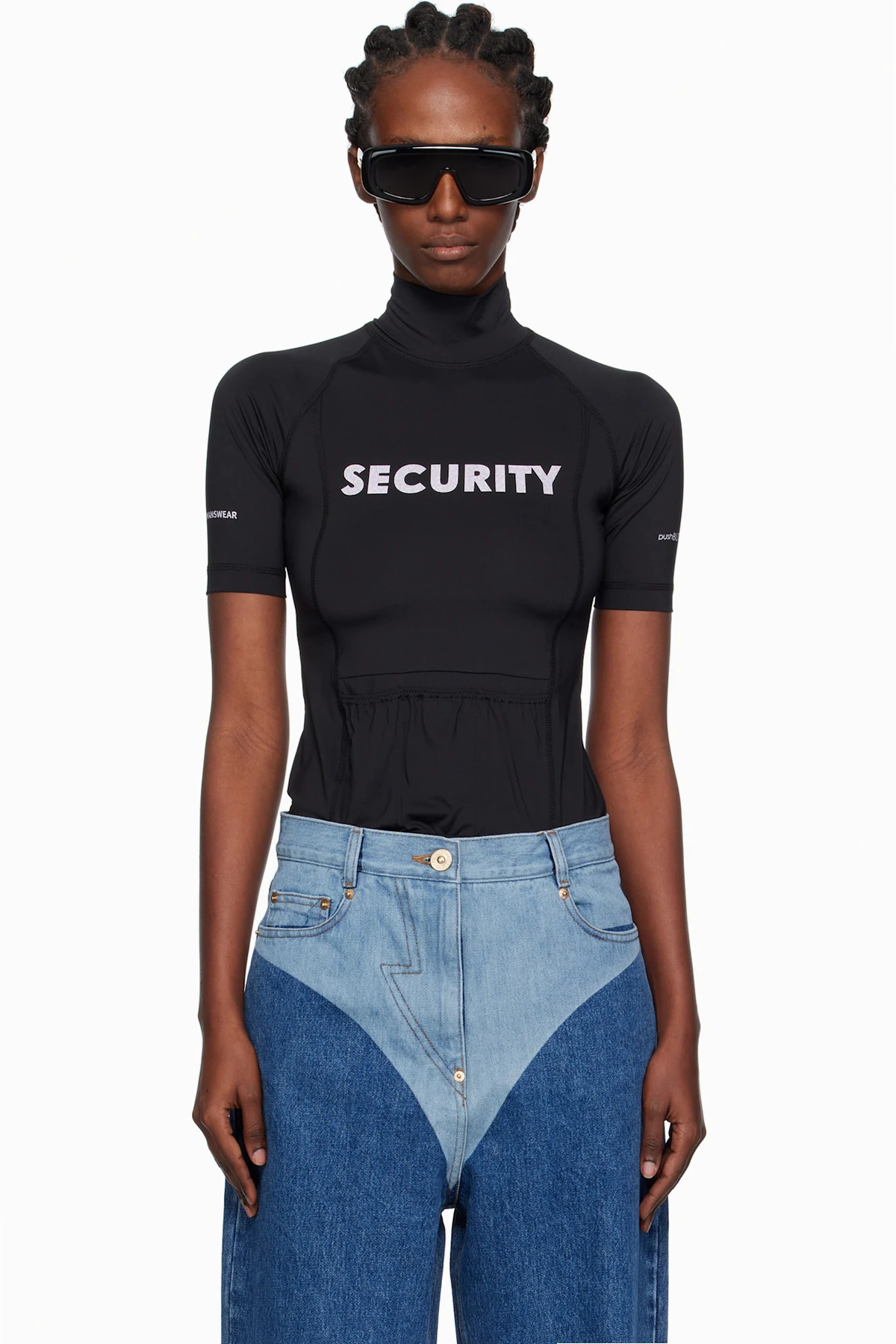 Black 'Security' Pocket Turtleneck