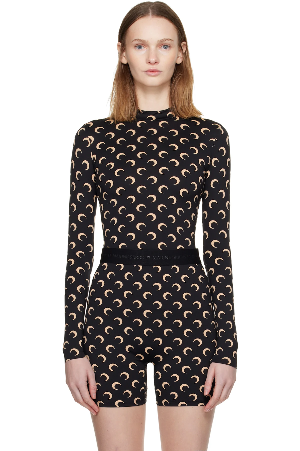 Black Recycled Moon Jersey Second Skin Highneck Top