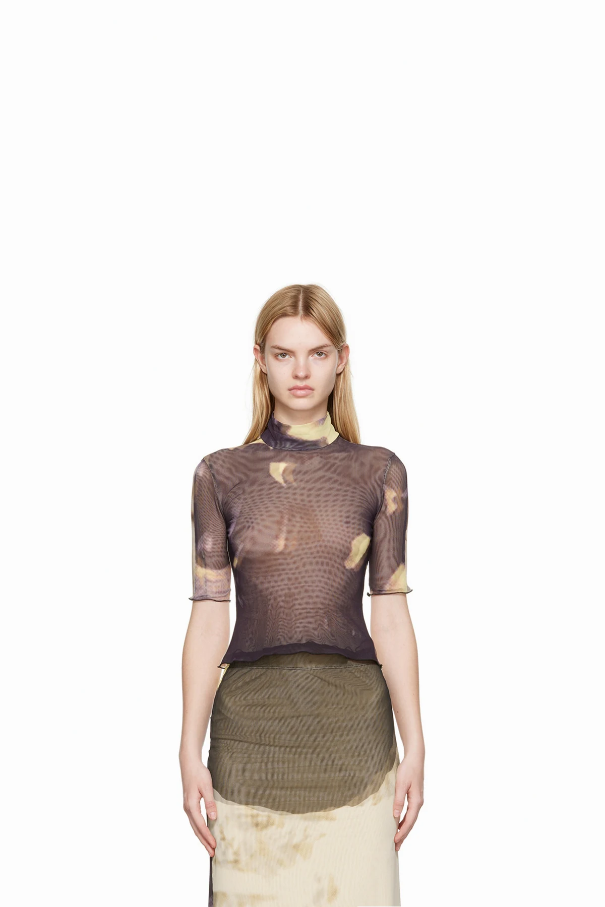 Yellow Nylon Turtleneck