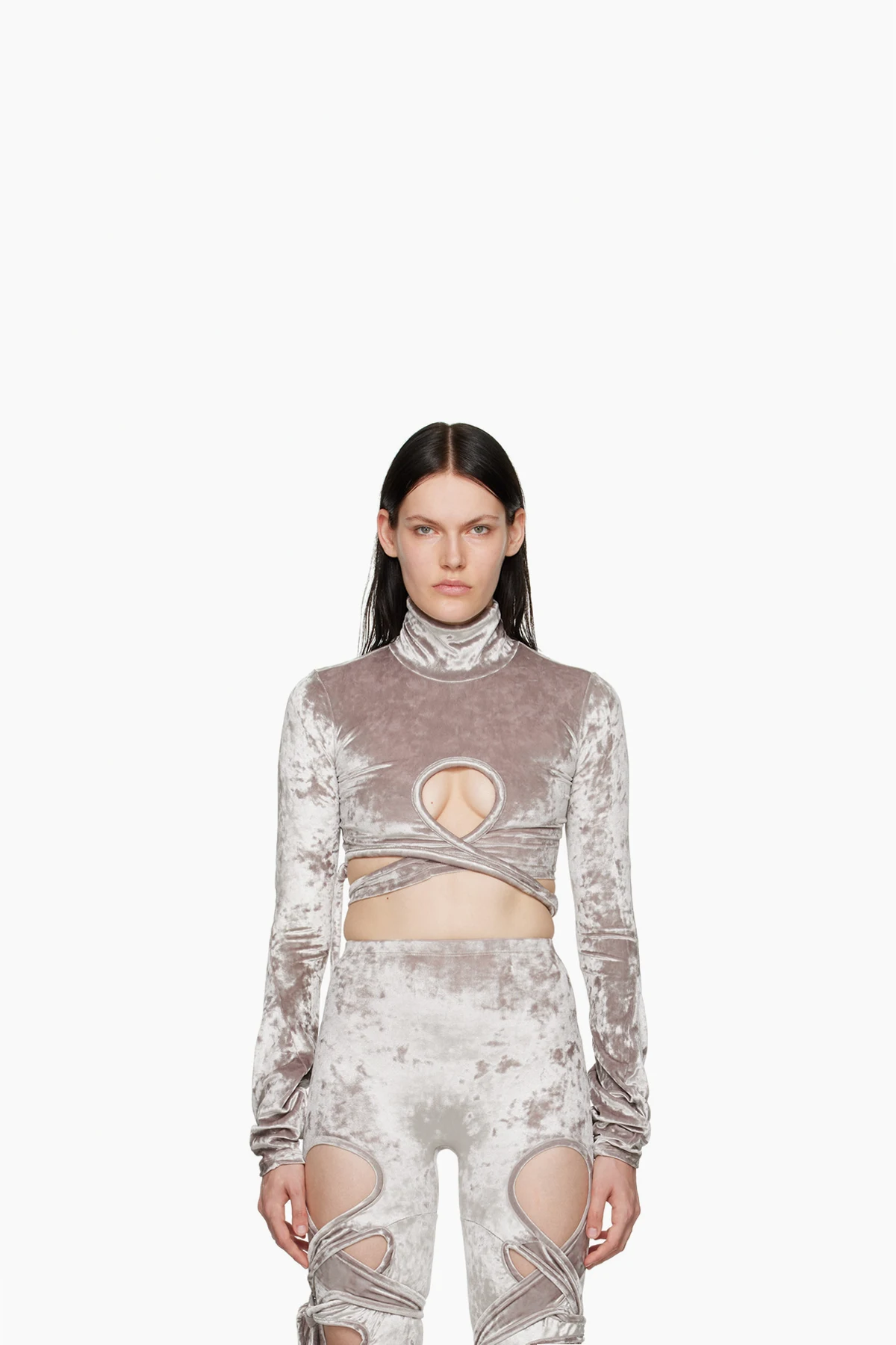 Silver Wrap Loop Turtleneck
