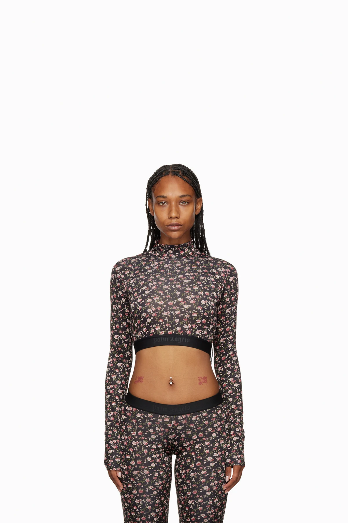 Black Floral Print Long Sleeve T-Shirt