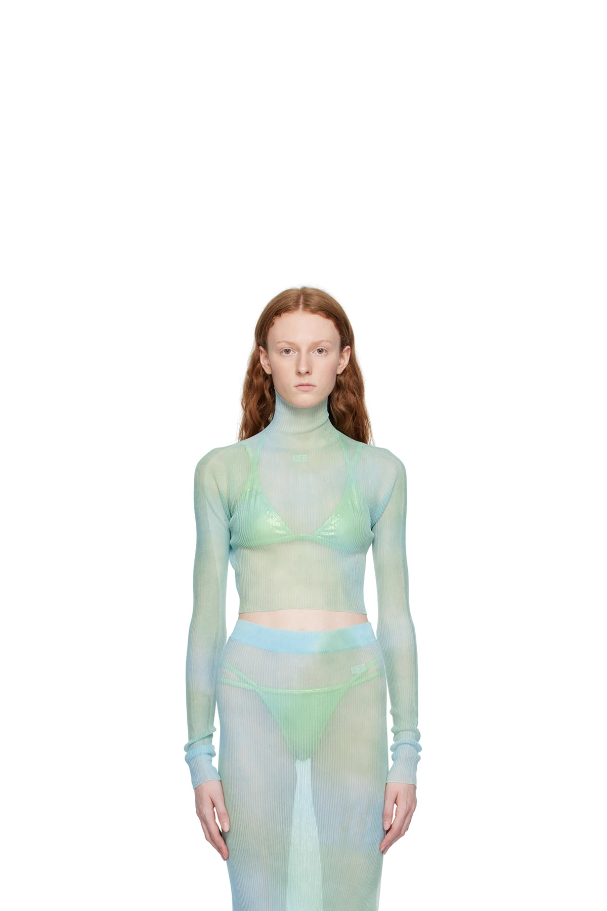 Blue Tie-Dye Turtleneck