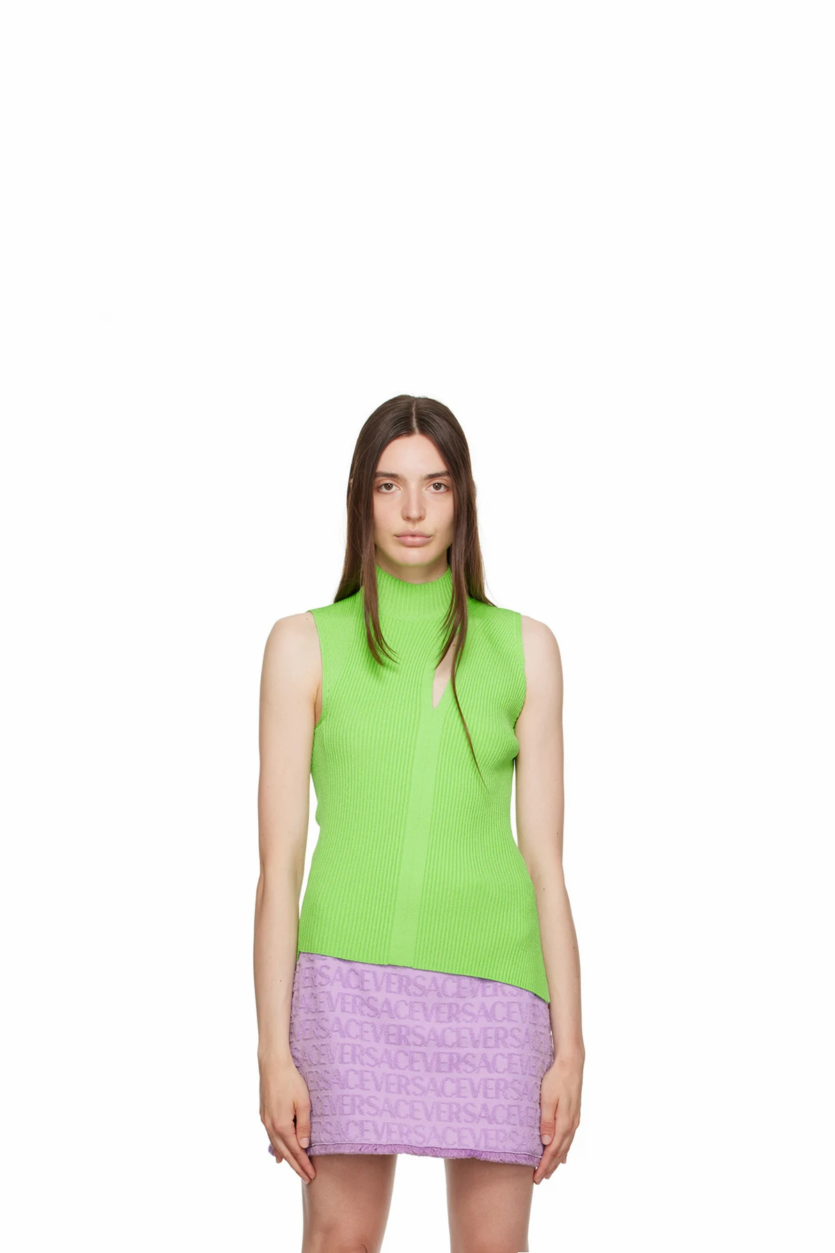 Green Slashed Turtleneck