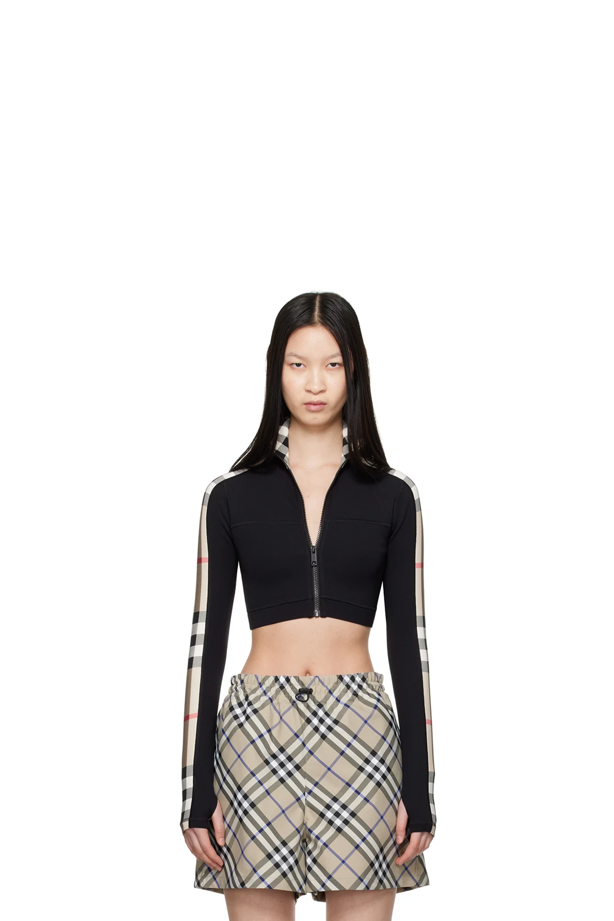 Black Check Turtleneck