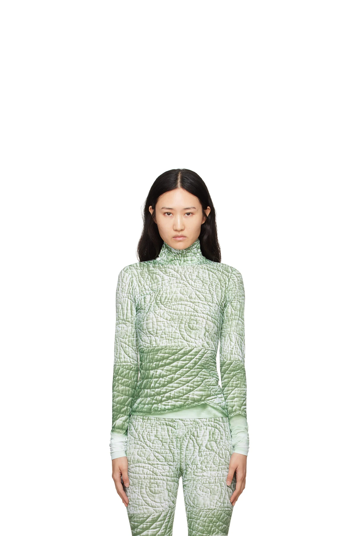Green Trompe L'œil Turtleneck