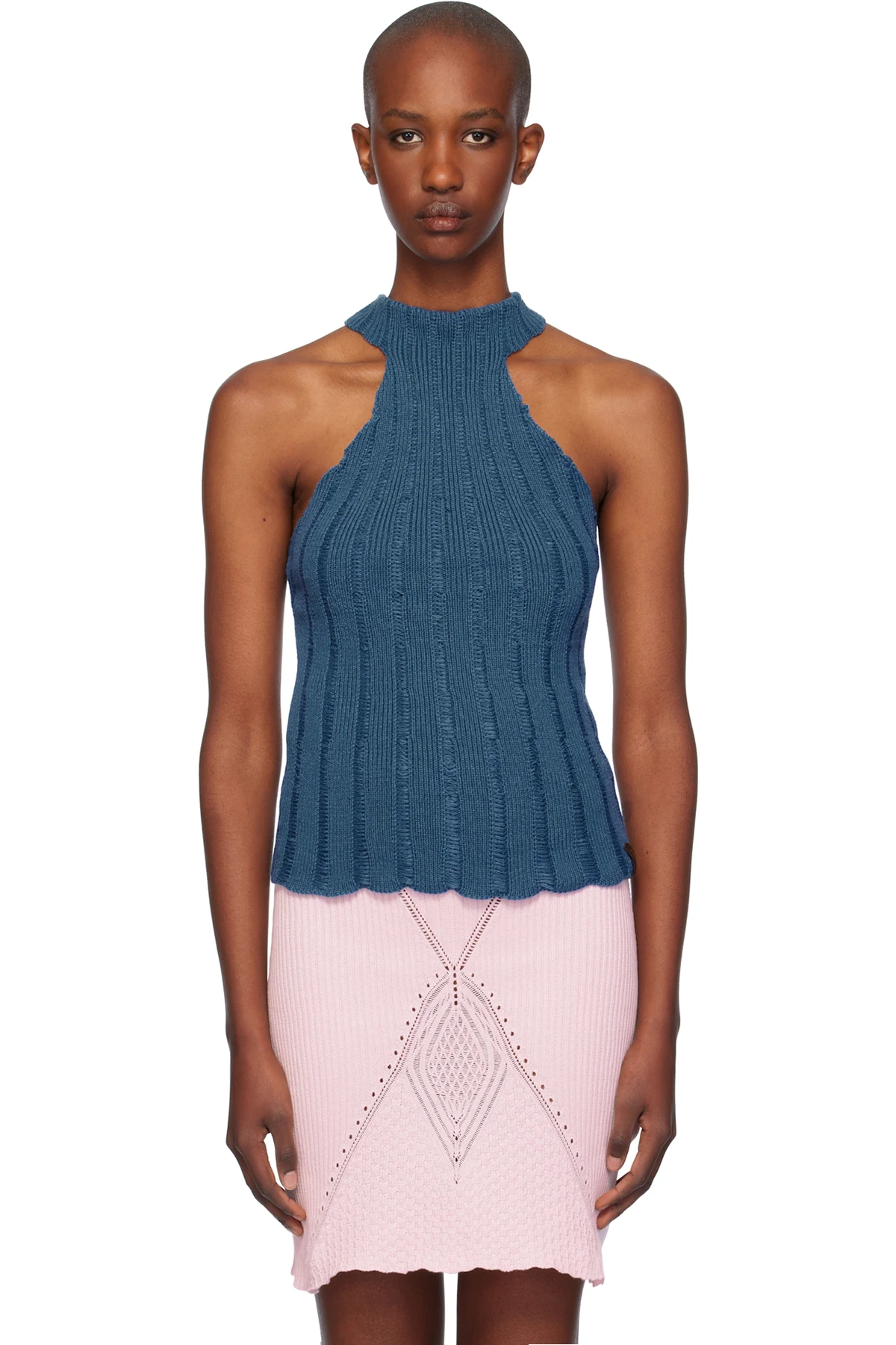 Blue Lily Halter Neck Tank Top