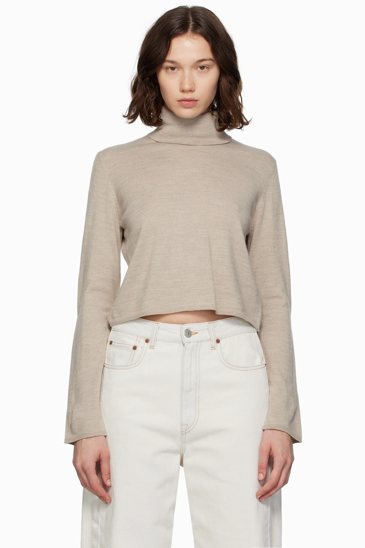 Taupe Knitted Turtleneck