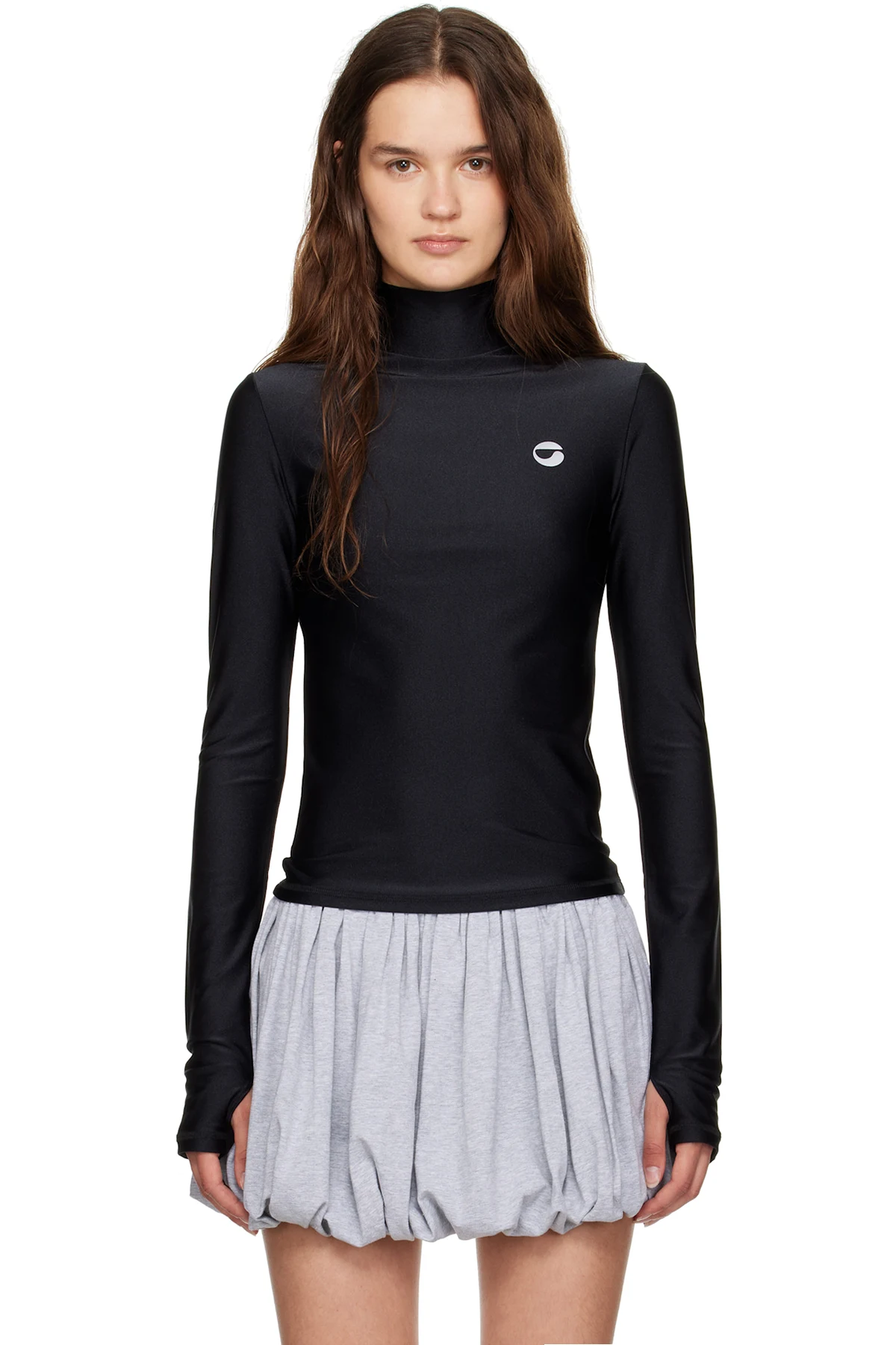 Black Tight High Neck Top