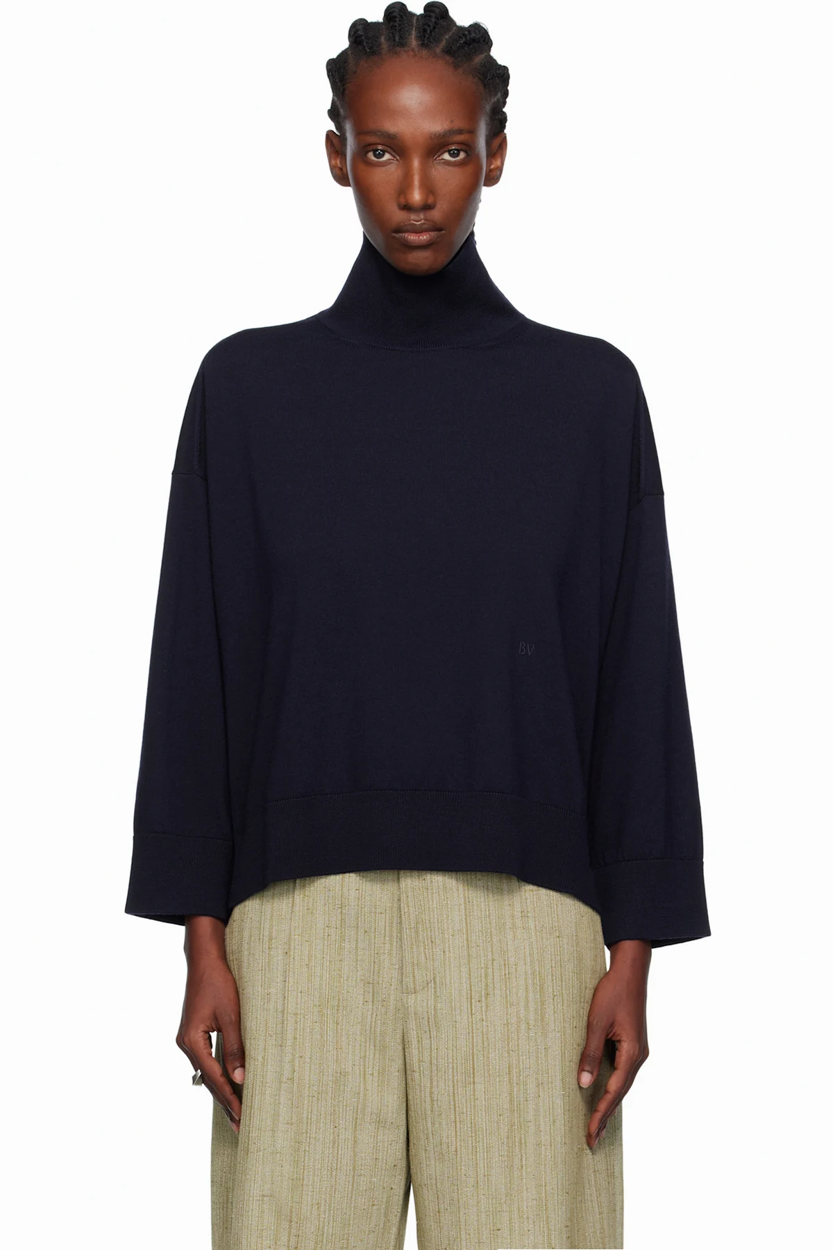 Navy Classic Wool Turtleneck