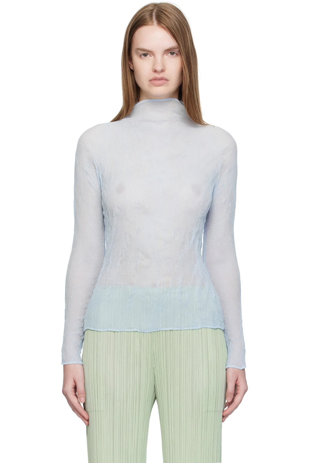 Blue Chiffon Twist 3 Top