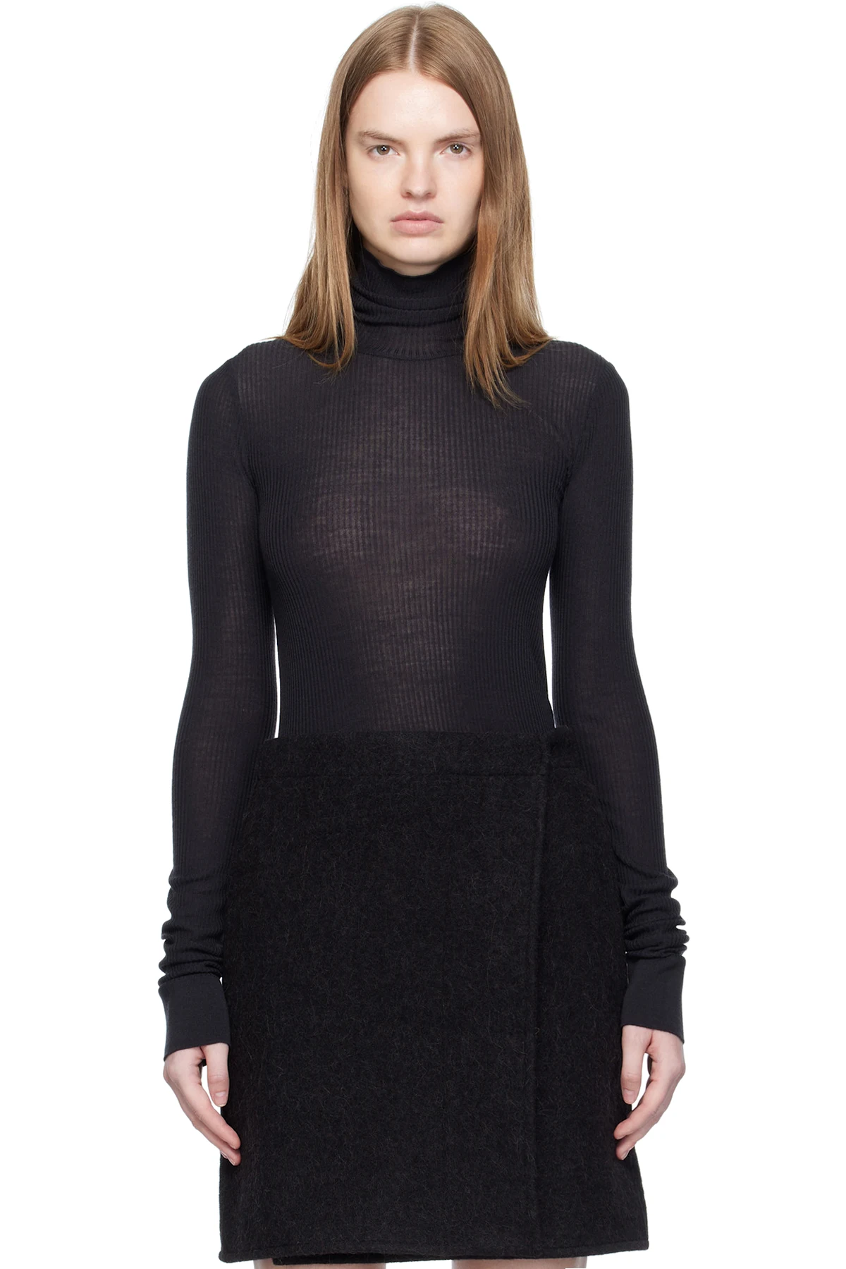 Gray Seamless Turtleneck