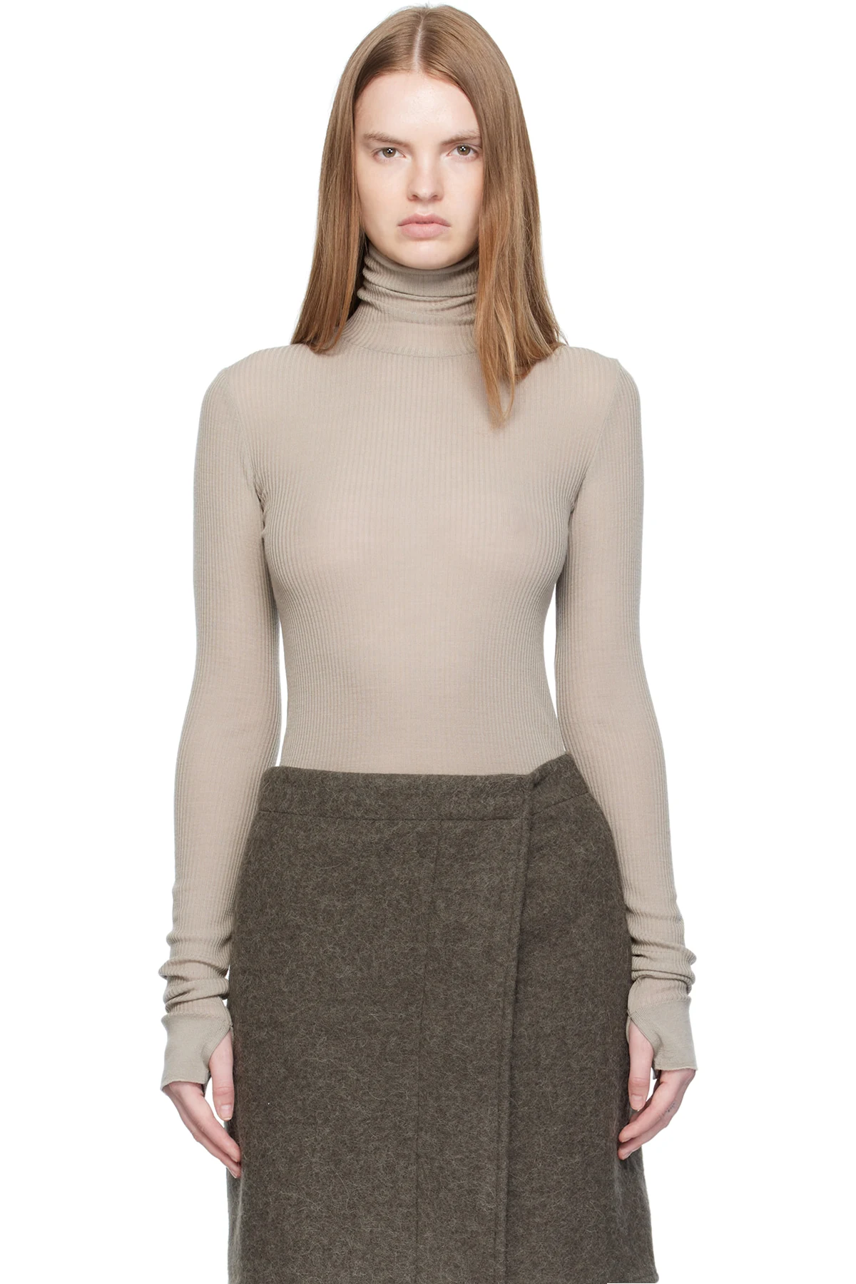 Taupe Seamless Turtleneck