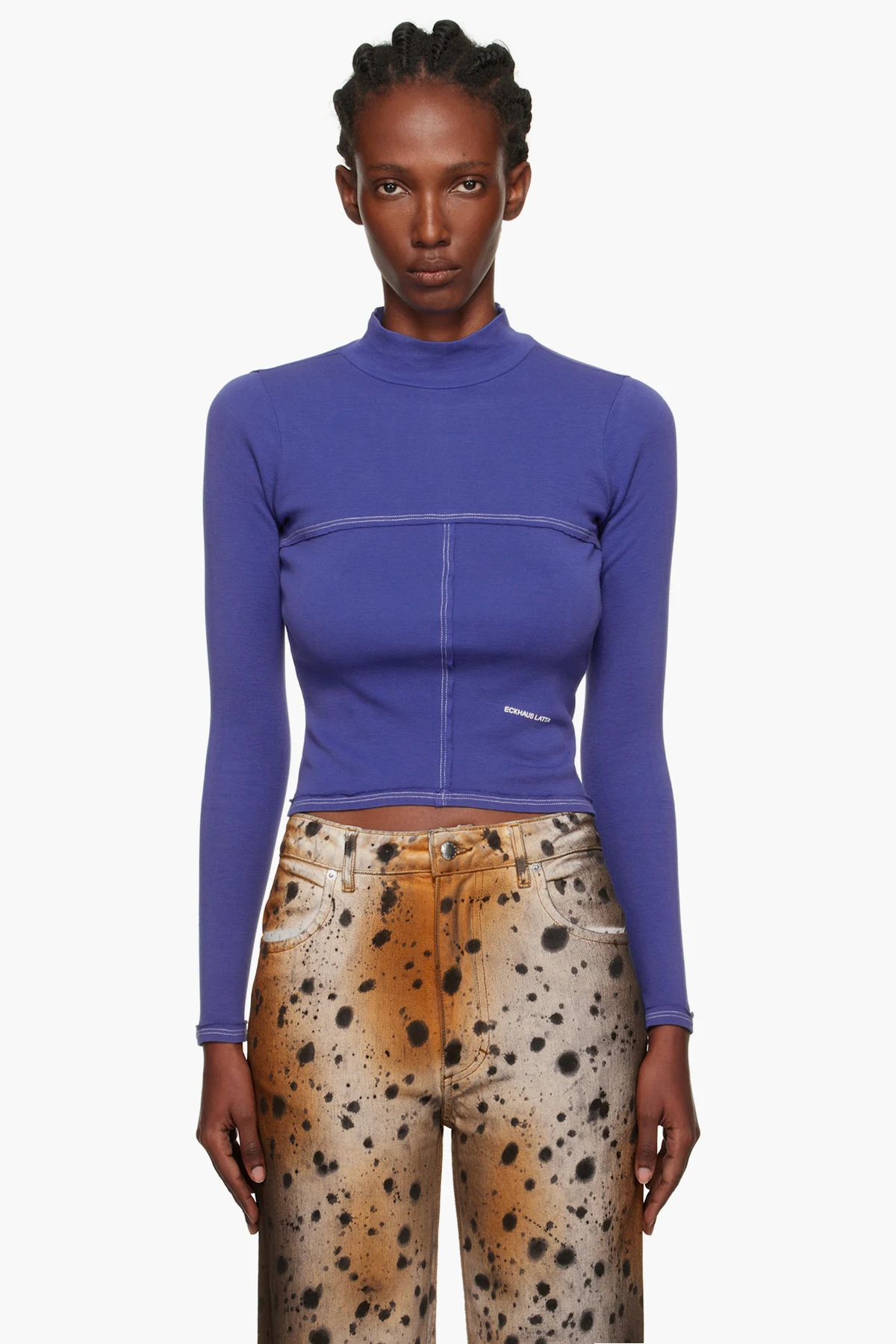 Navy Lapped Baby Turtleneck