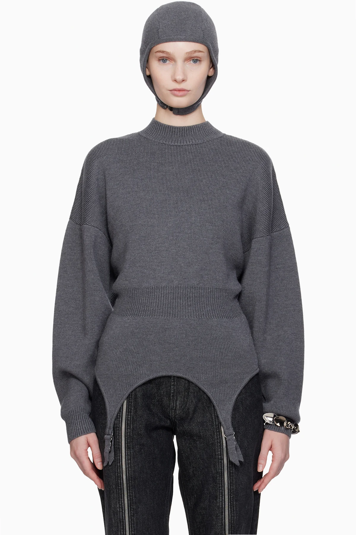 Gray 'The Garter' Sweater