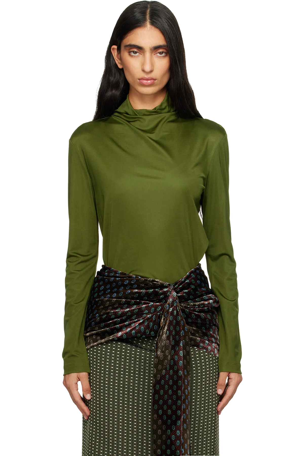 Green Jersey Turtleneck