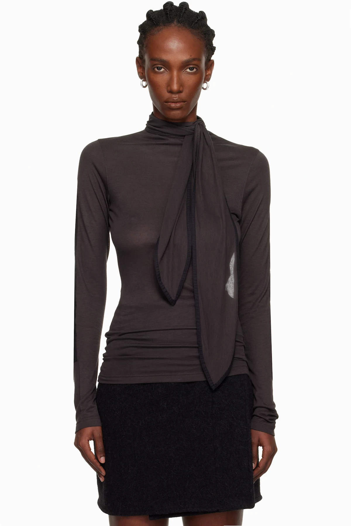 Gray Foulard Turtleneck