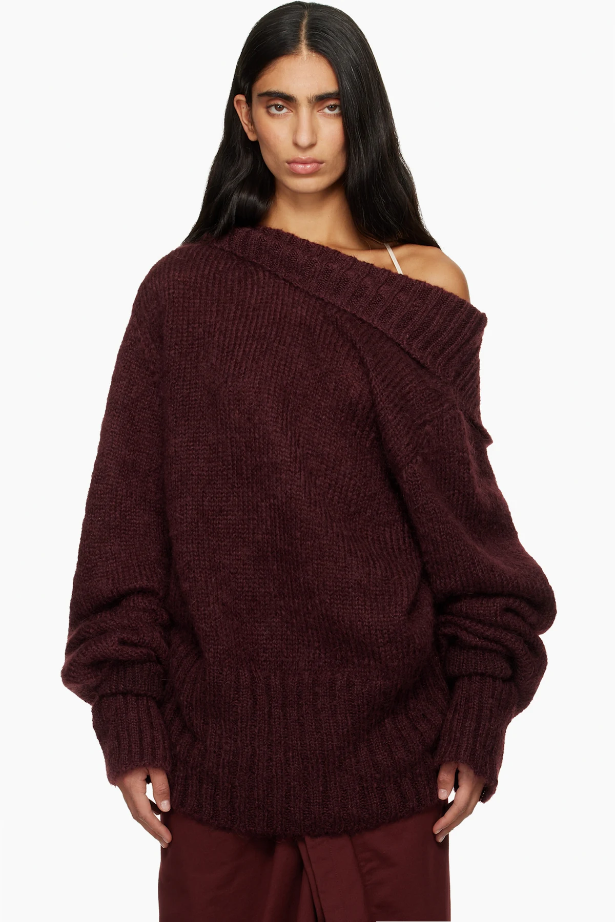 Burgundy Oversized Mohair Turtleneck