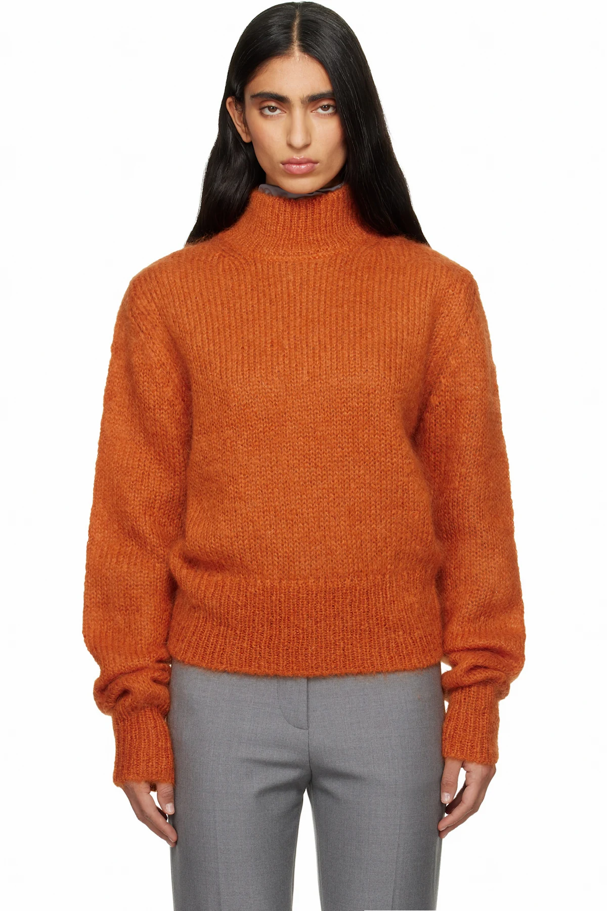 Orange Mohair Turtleneck